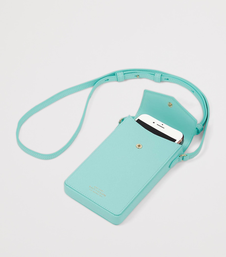 Panama Leather Envelope Phone Case BRIGHT AQUA Image 3