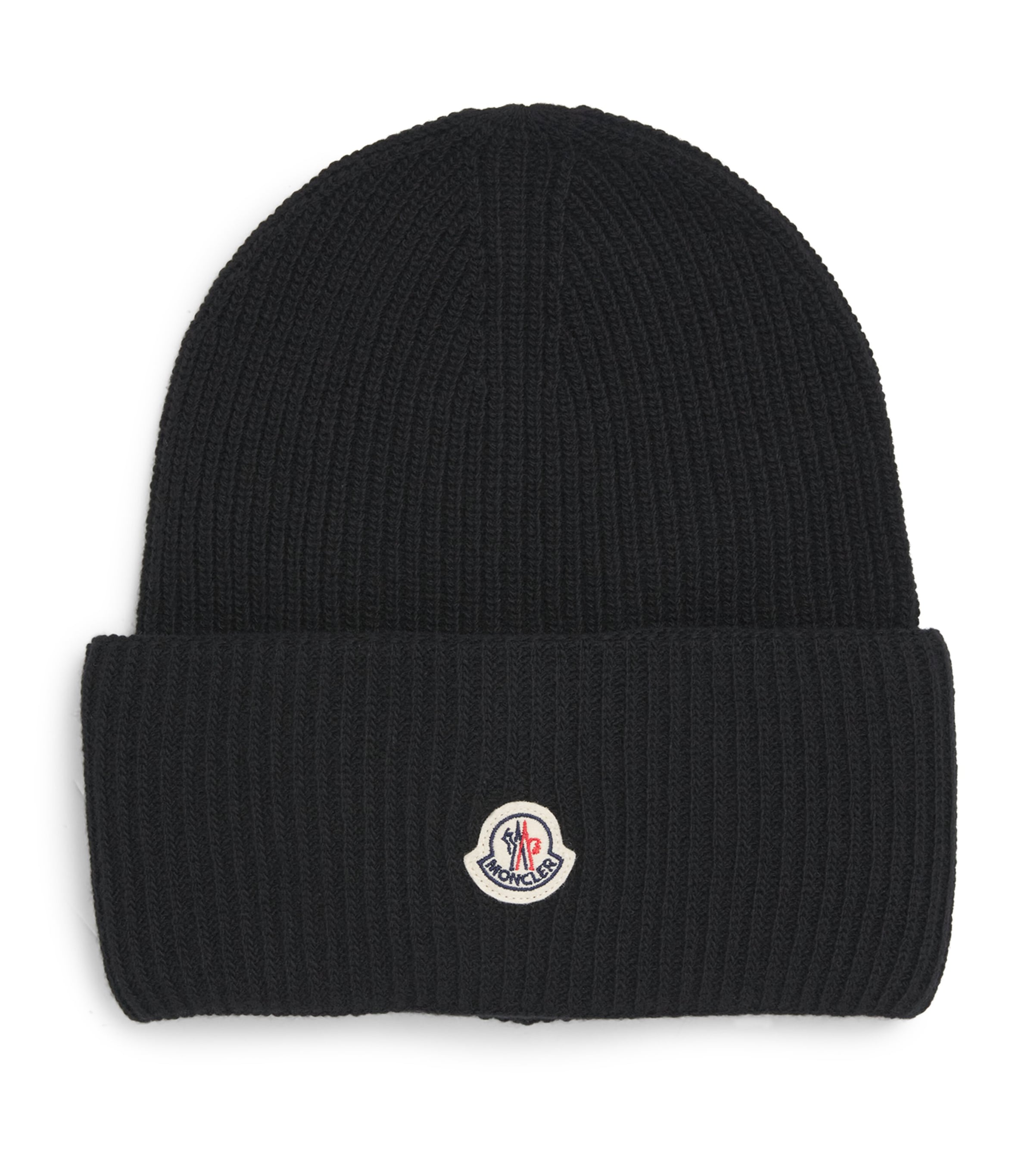 Moncler Women Logo Patch Beanie Hat In Black