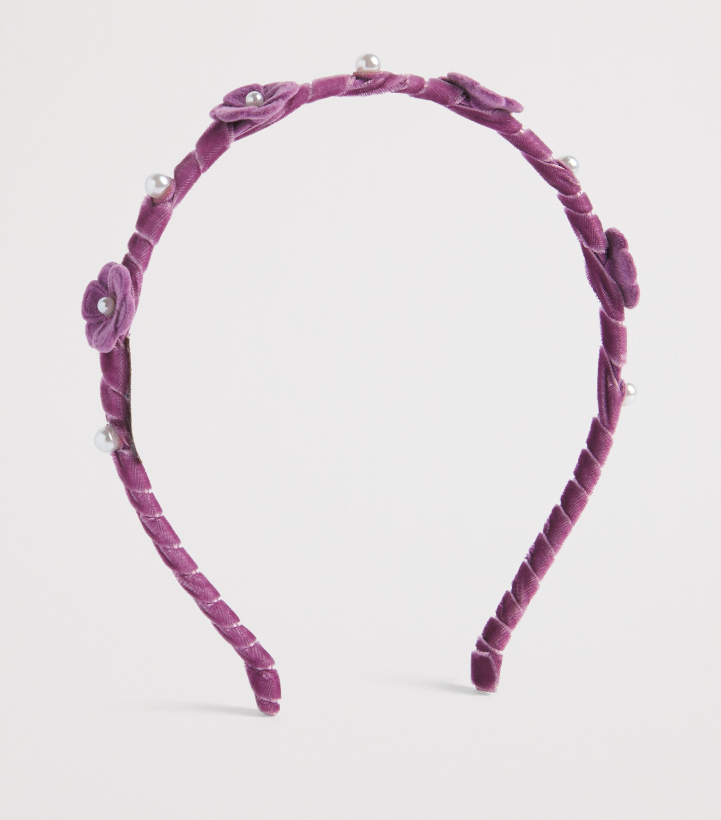 Monnalisa Velvet Flower-Detail Headband Susina Image 2