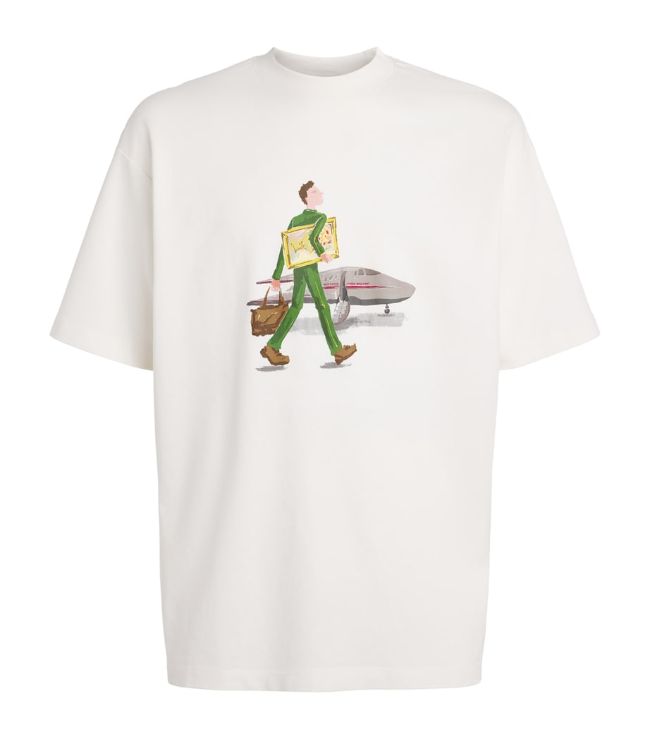 Drôle De Monsieur Mens Cotton L'Homme au Tableau T-Shirt Off White Image 1