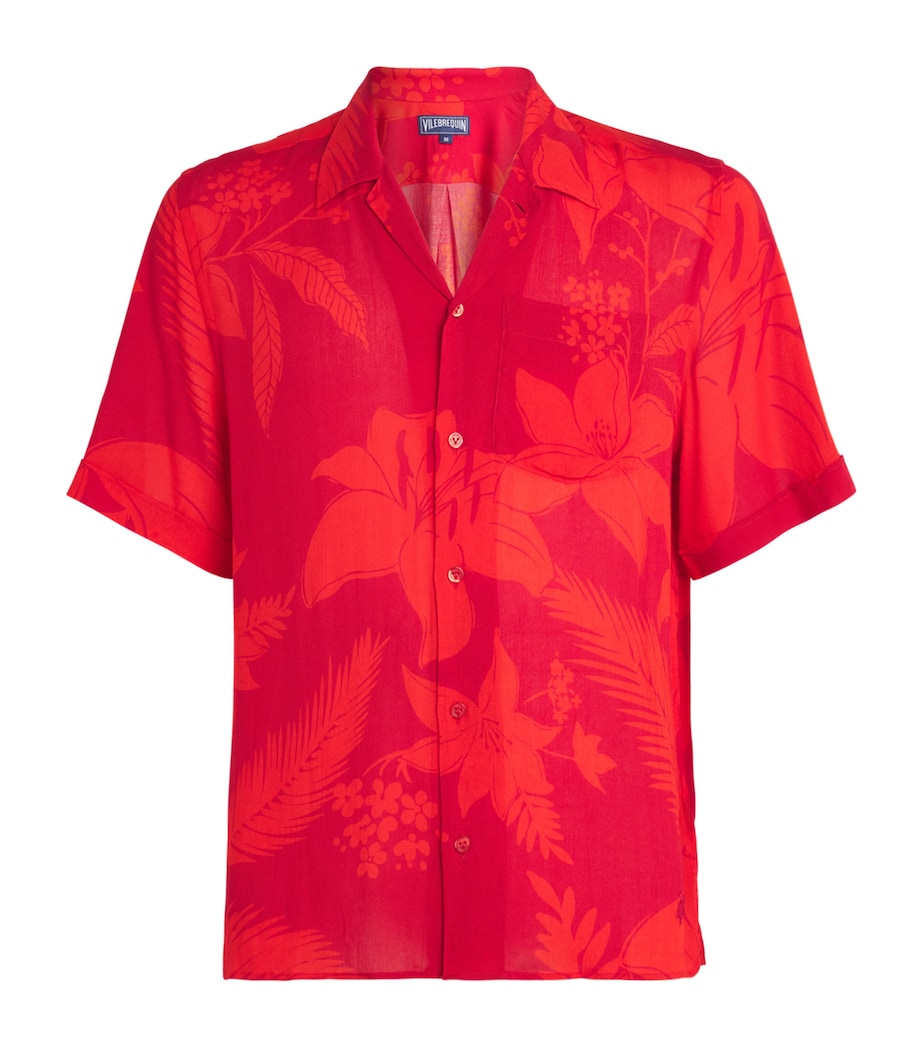 Flower Power Print Charli Shirt 228-LIPSTICK Image 1