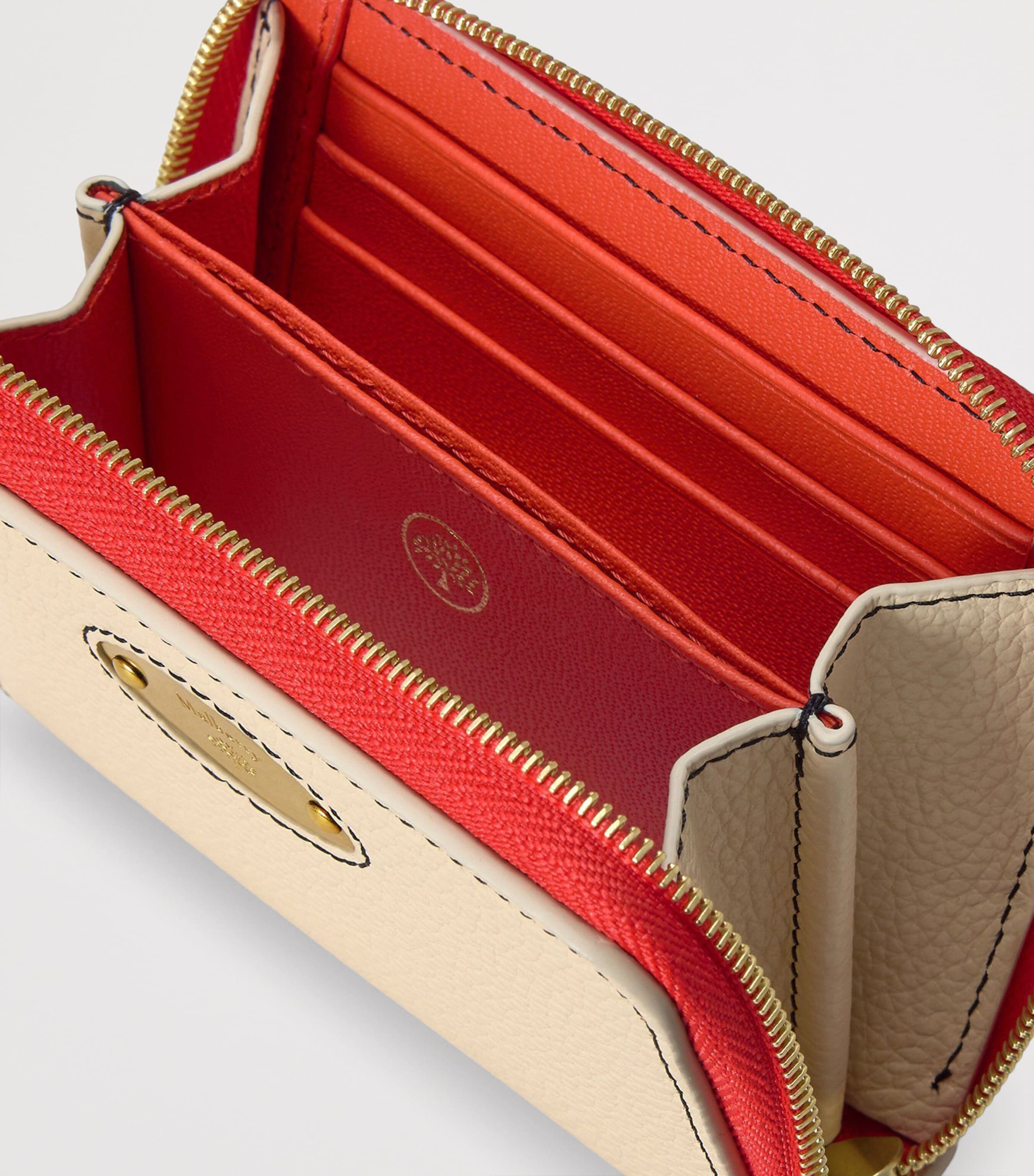 Mulberry Leather Plaque Wallet Eggshell Coral Ora Image 2
