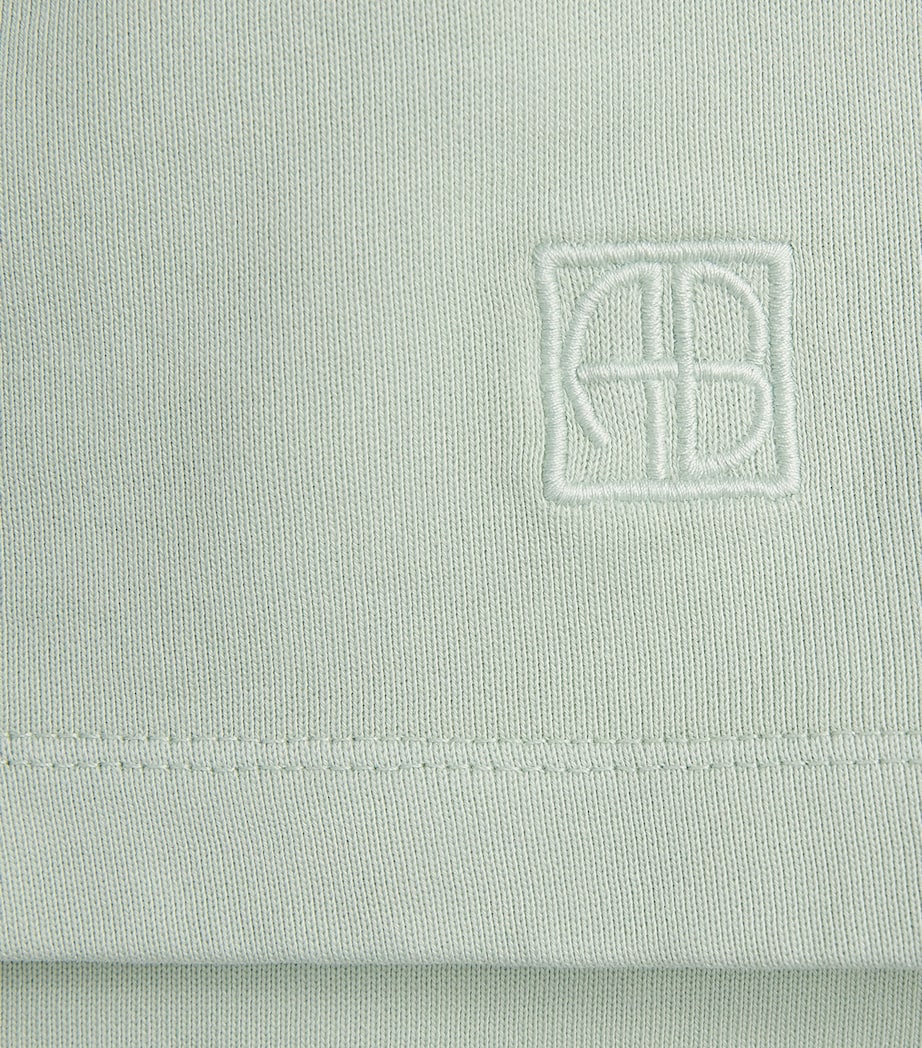 ANINE BING Womens Cotton Kam Sweatshorts Green Image 6