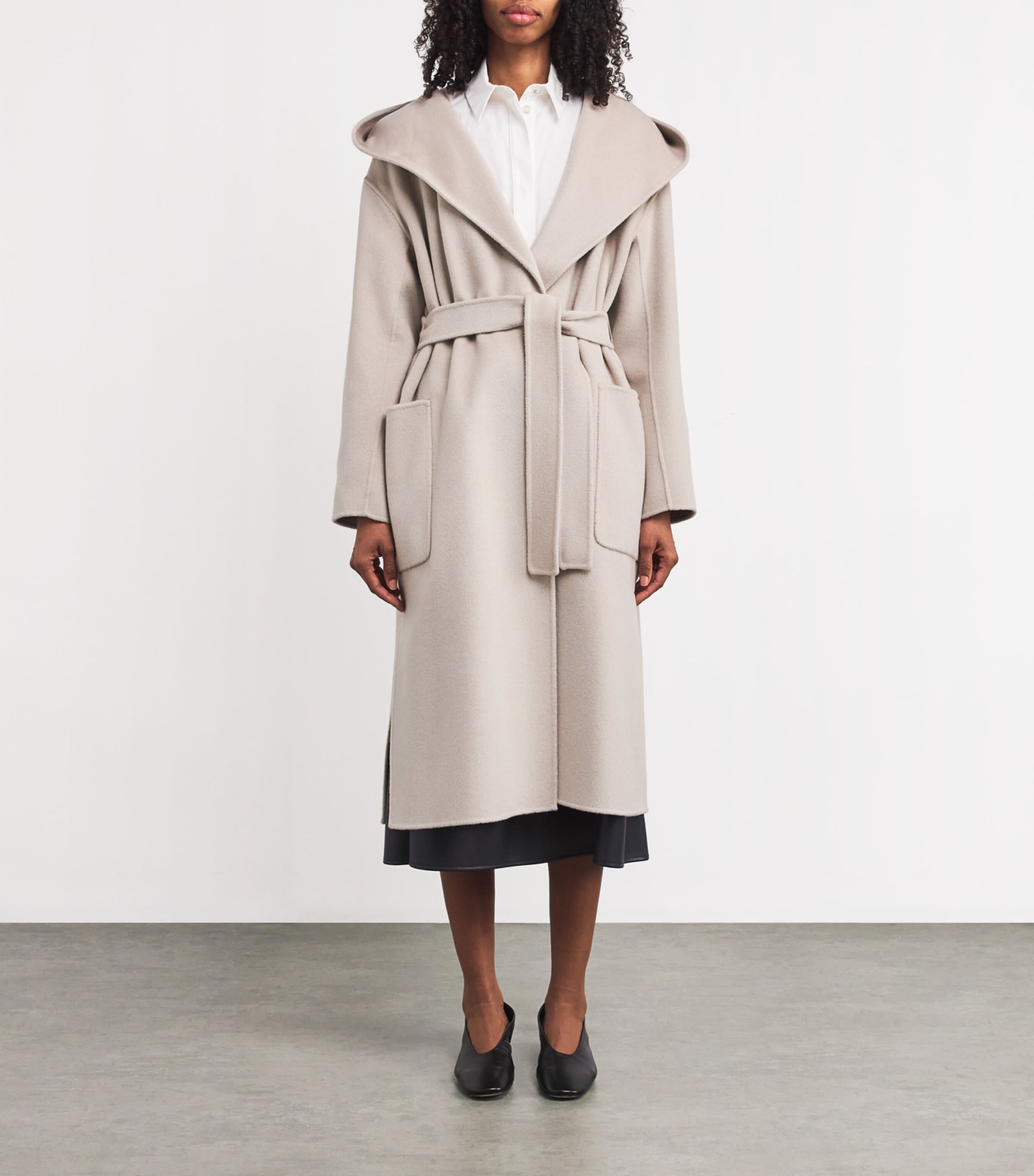 Max Mara Wool Hooded Wrap Coat | Harrods US