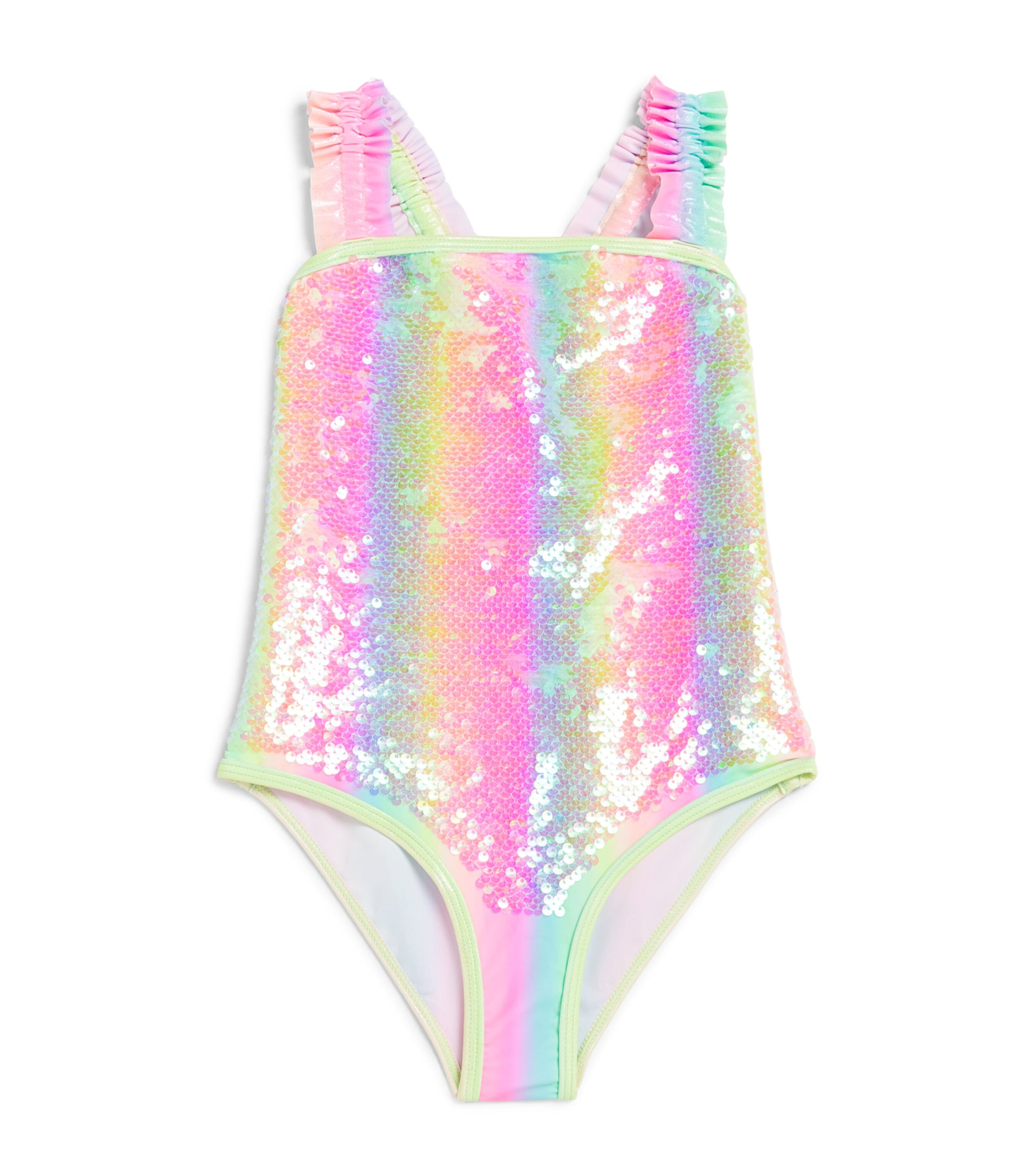 Billieblush Sequin Rainbow Swimsuit (4-12 Years) Multi Image 1