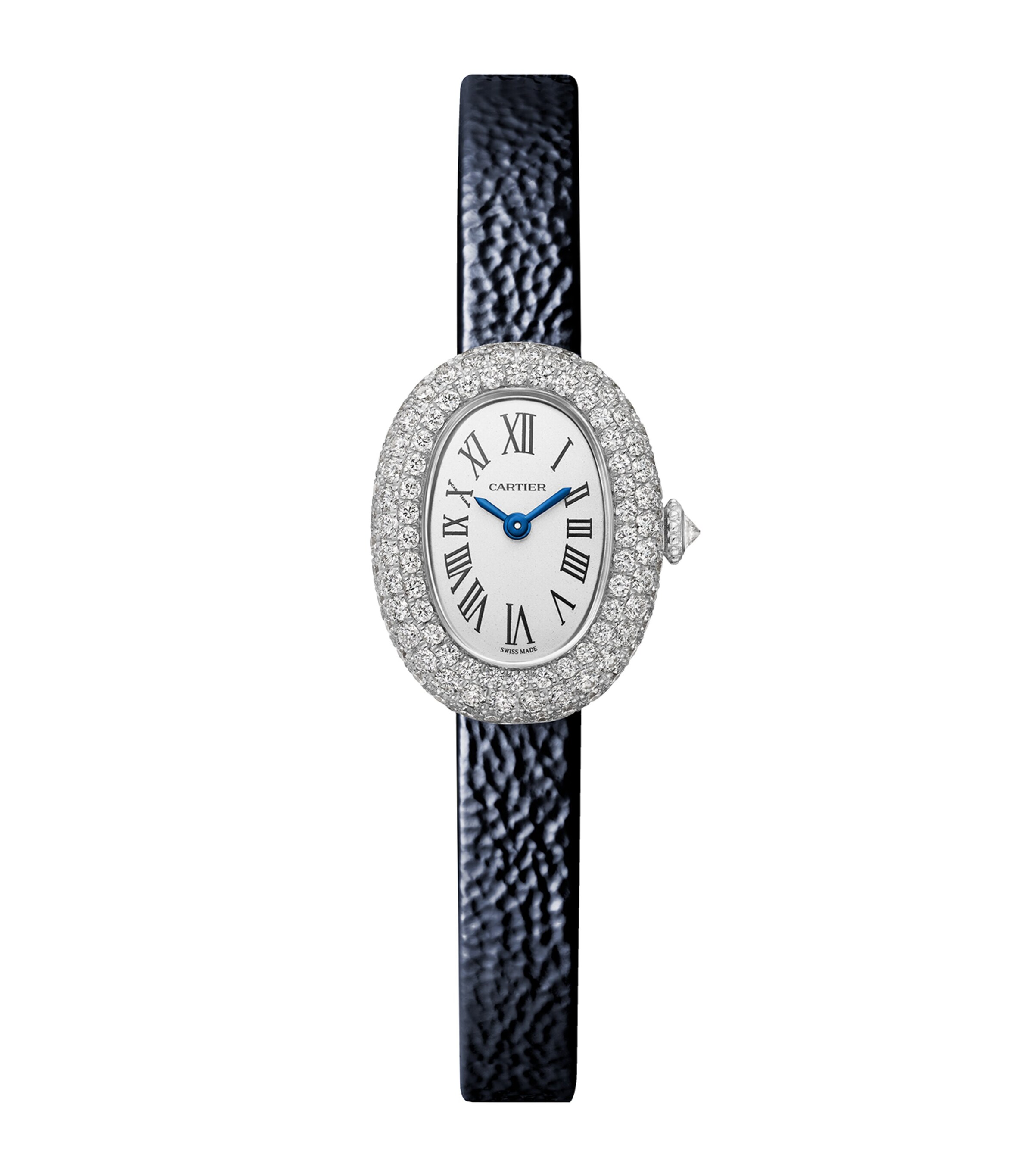Cartier Mini White Gold and Diamond Baignoire de Cartier Watch 18.7mm Silvered Image 1