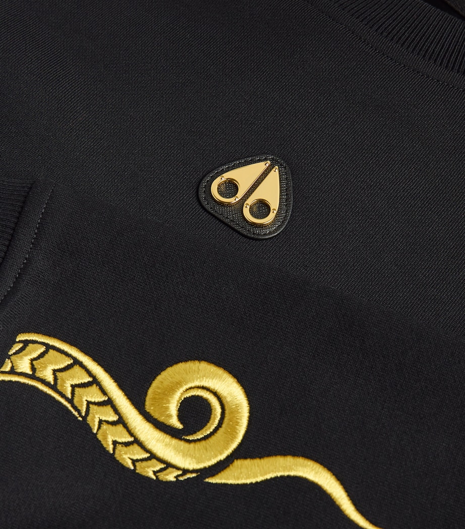 Moose Knuckles Mens Snake Logo Sweatshirt Black Image 5