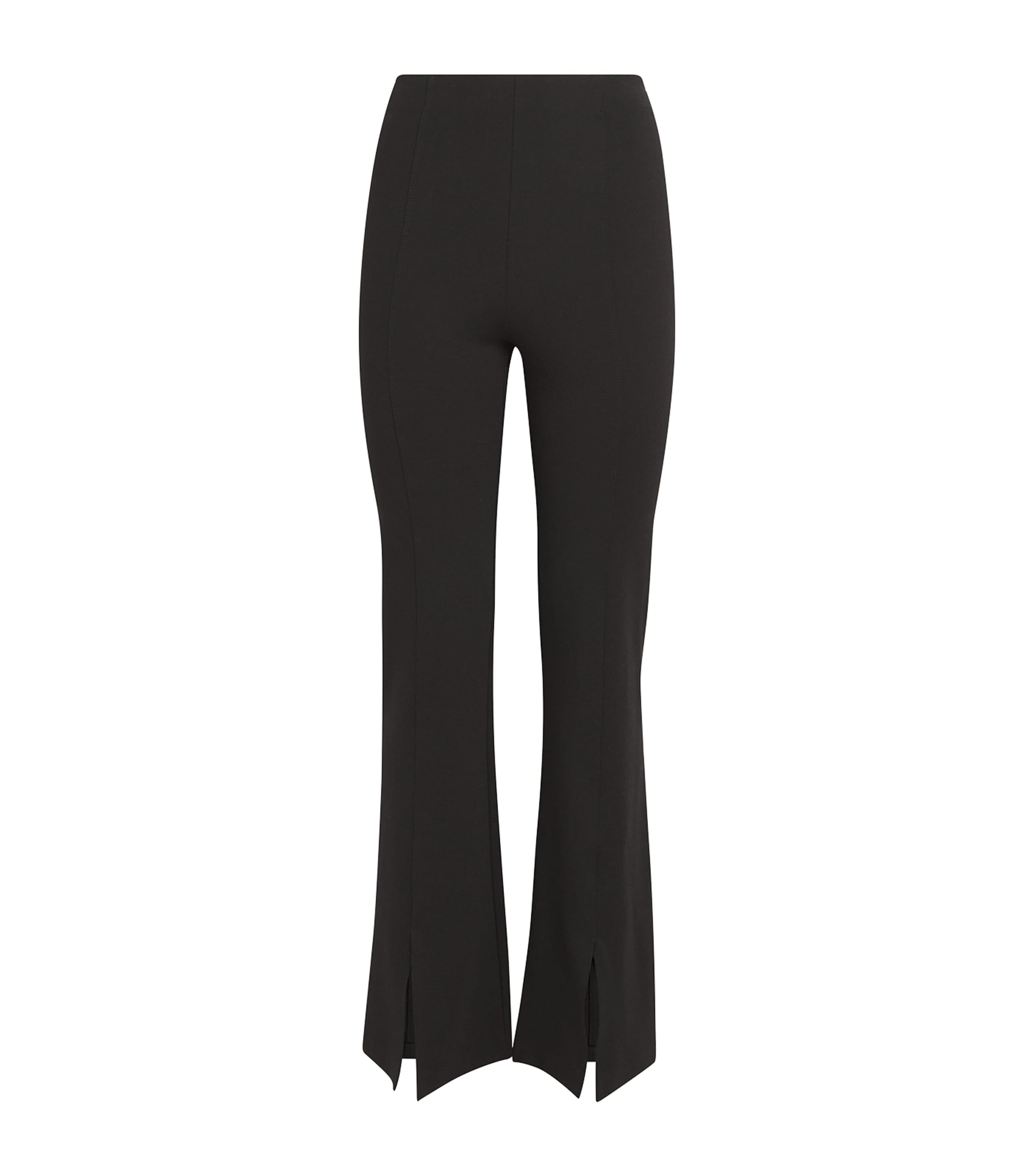 Maje Flared Split-hem Trousers In Black