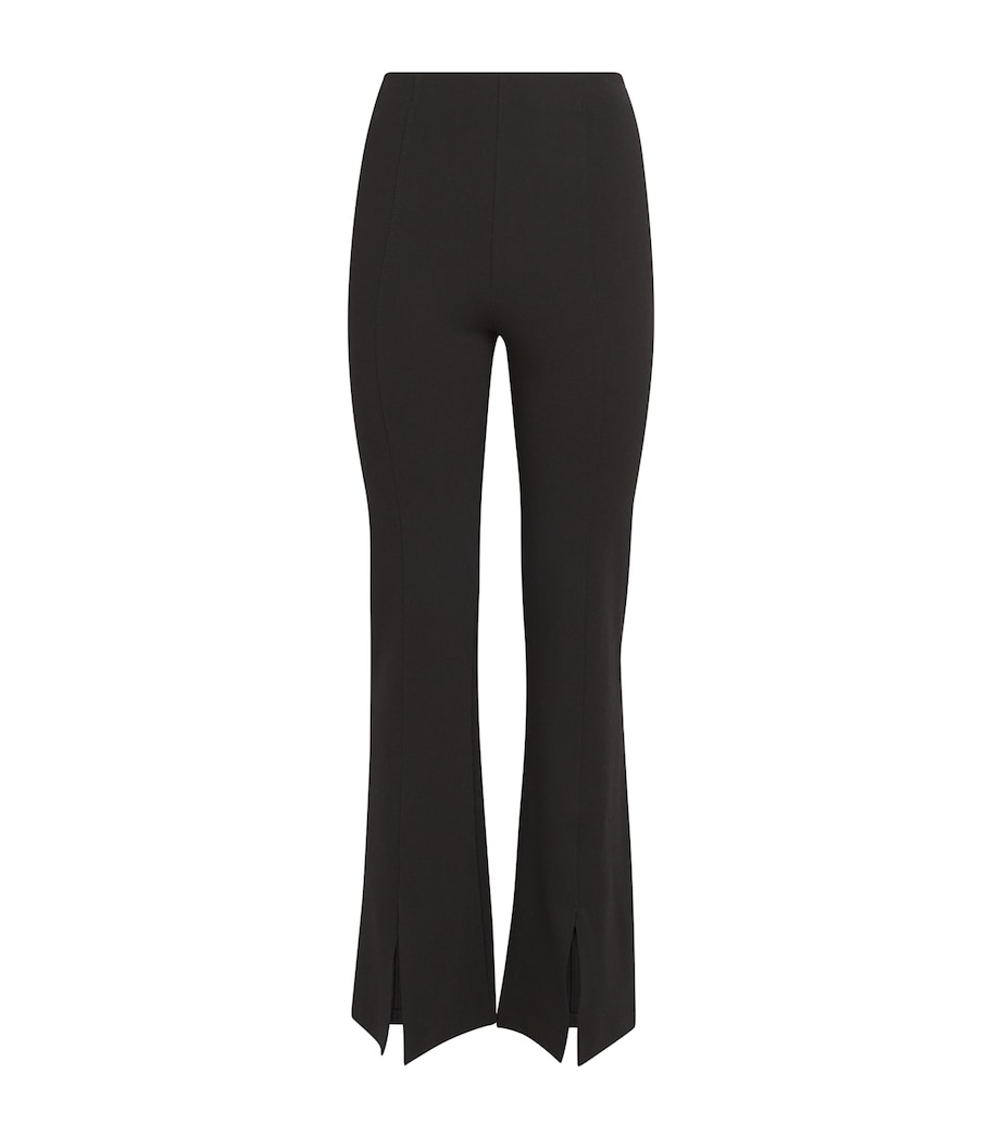 Flared Split-Hem Trousers BLACK Image 1