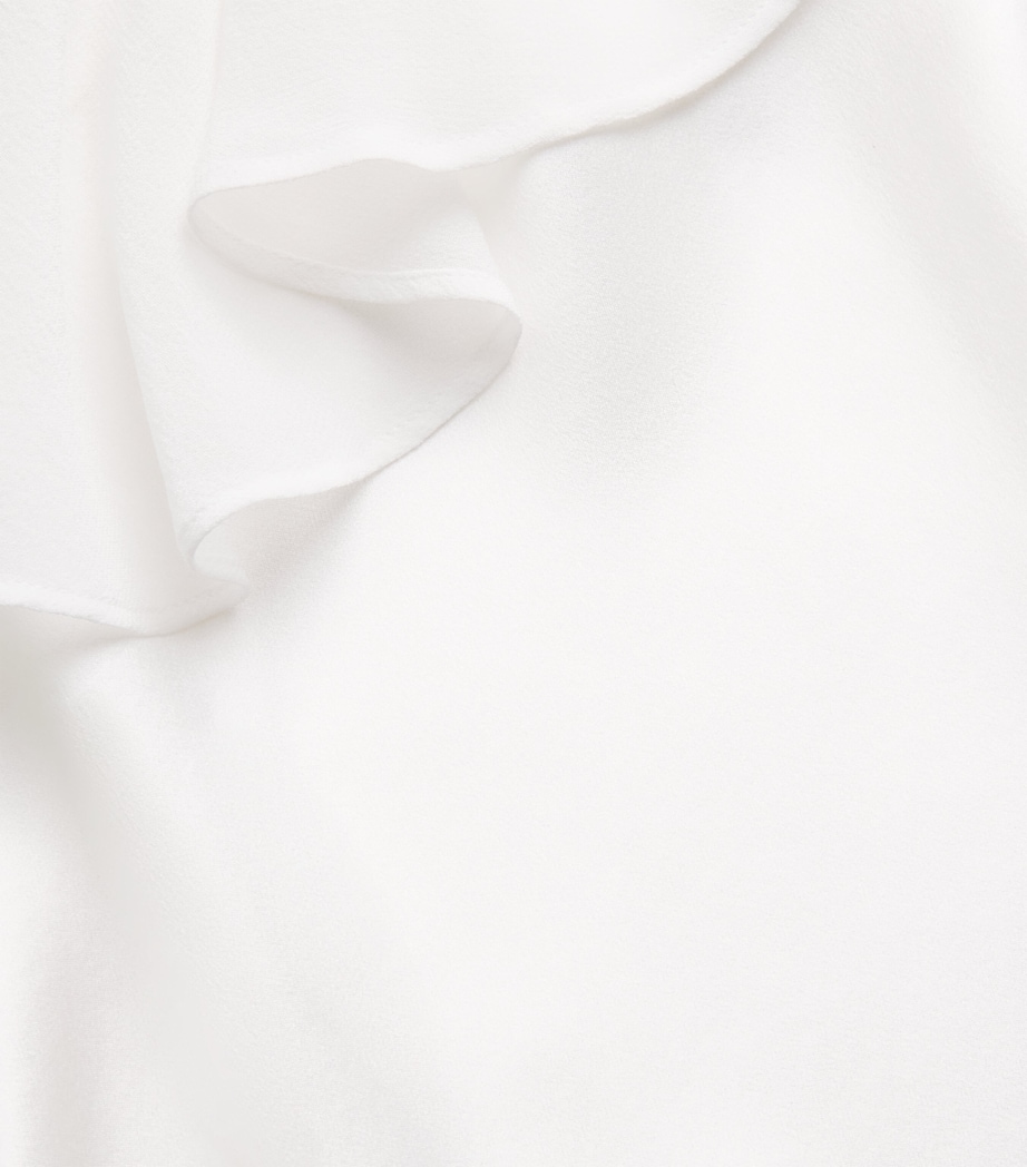 MANITO Womens Mulberry Silk Aurora Midi Slip Dress White Image 6