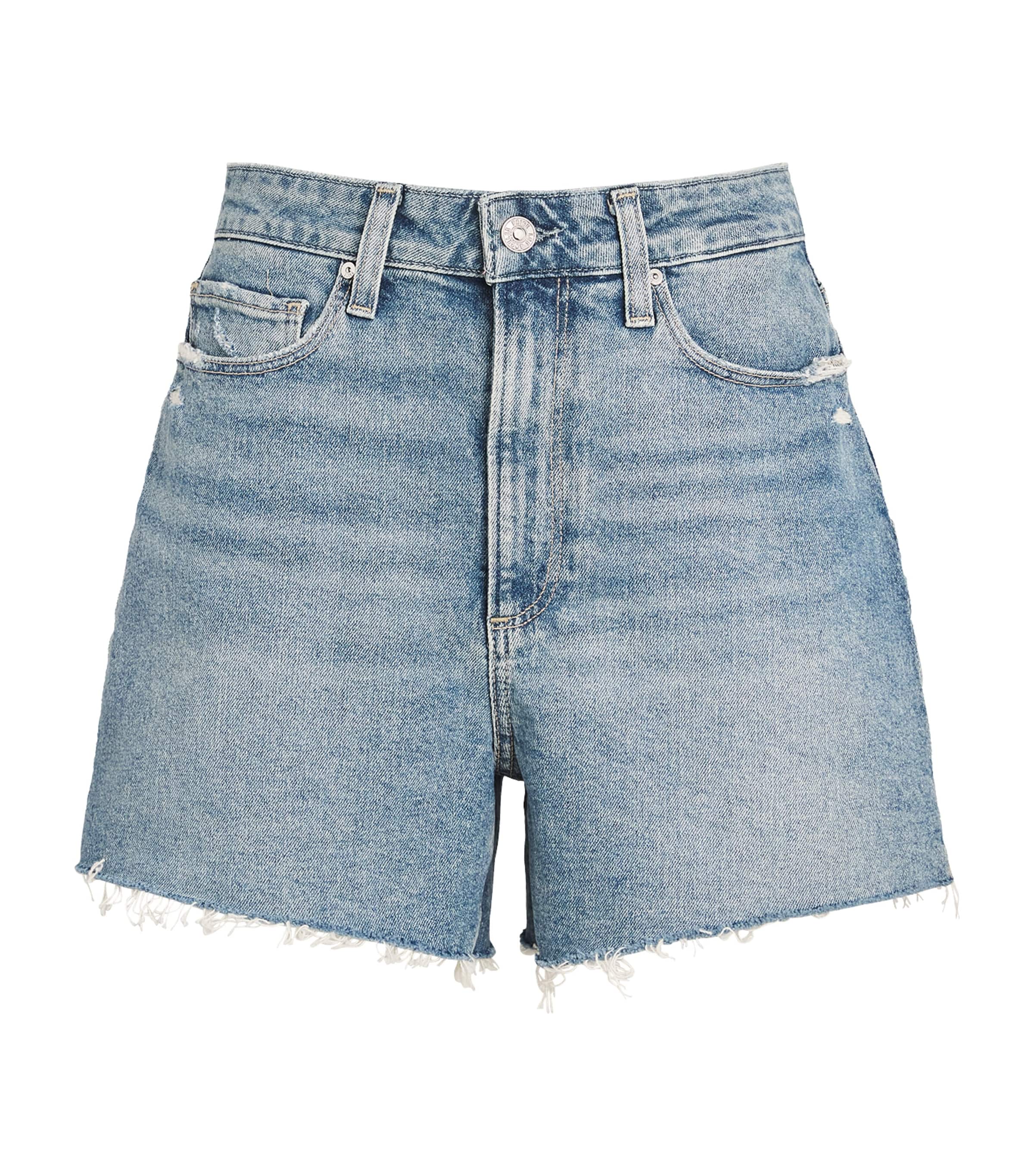 Paige Dani Distressed Denim Shorts In Blue