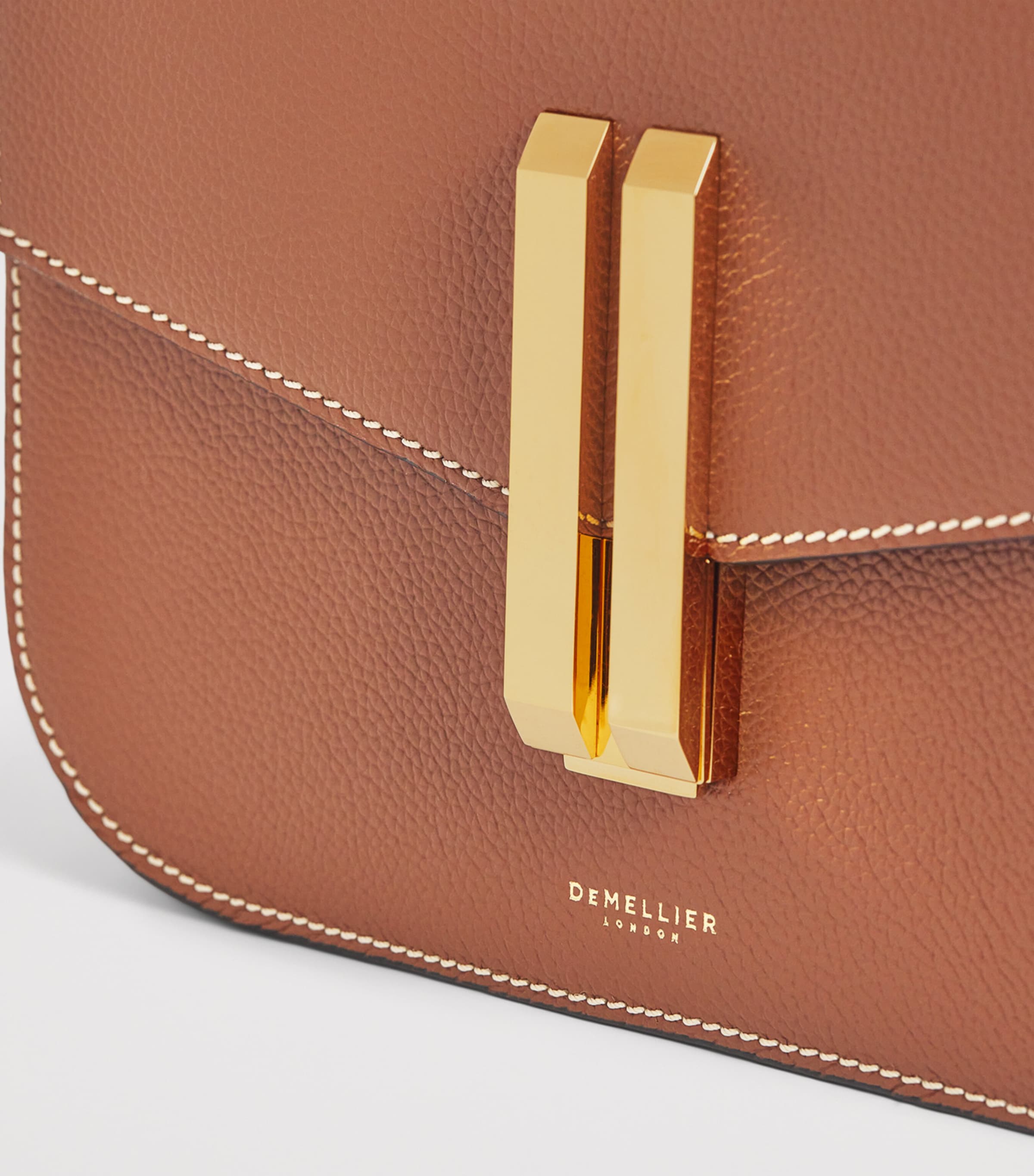 Leather Vancouver Cross-Body Bag TAN W/ECRU STITCHING Image 6