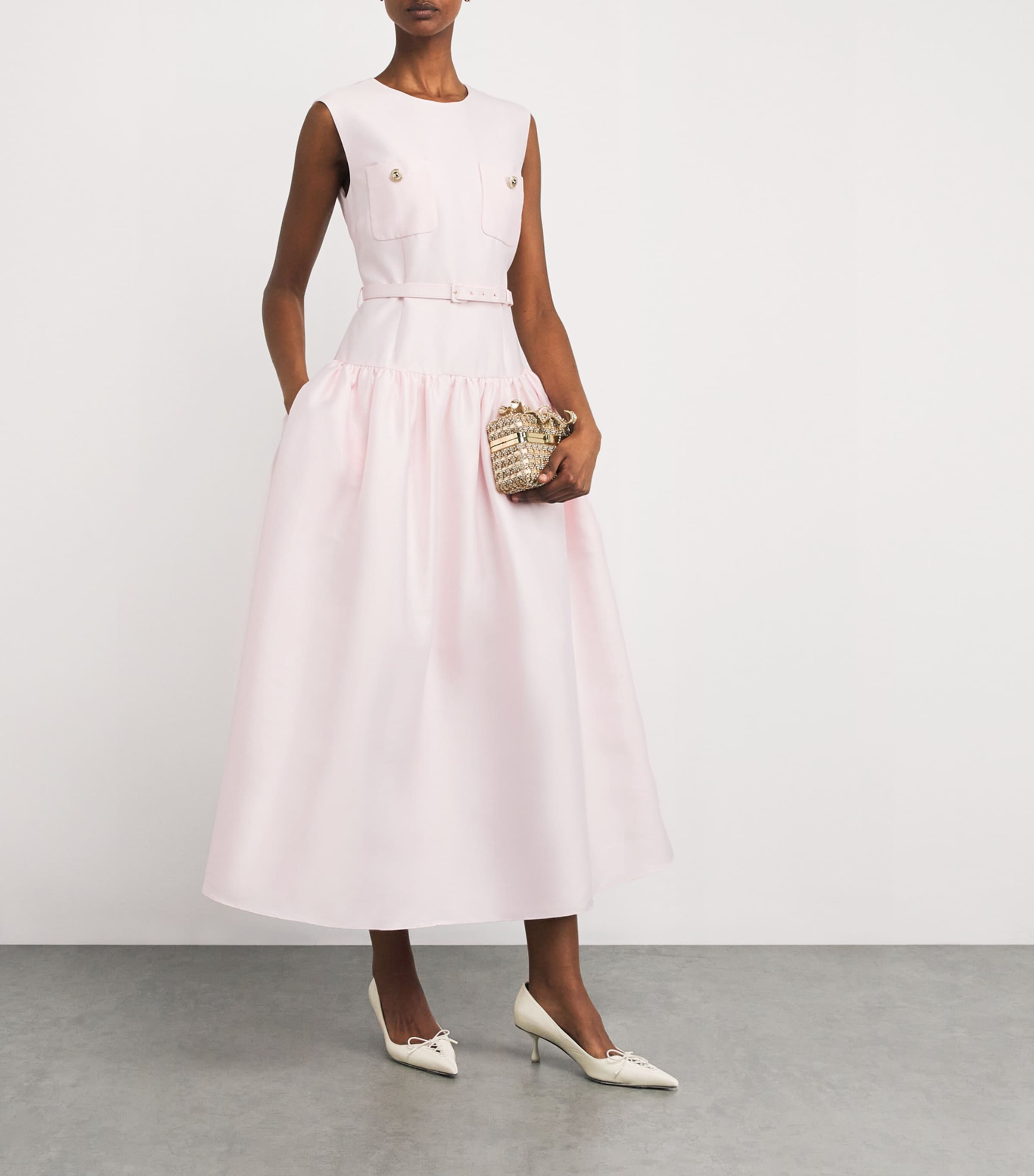 ワンピース SELF PORTRAIT TAFFETA MIDI DRESS Self-Portrait Taffeta Midi Dress | Black | FARFETCH JO