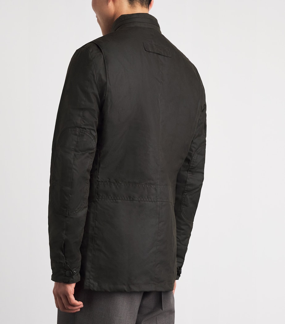 Barbour Mens Hooded Wax Jacket Olive Image 5