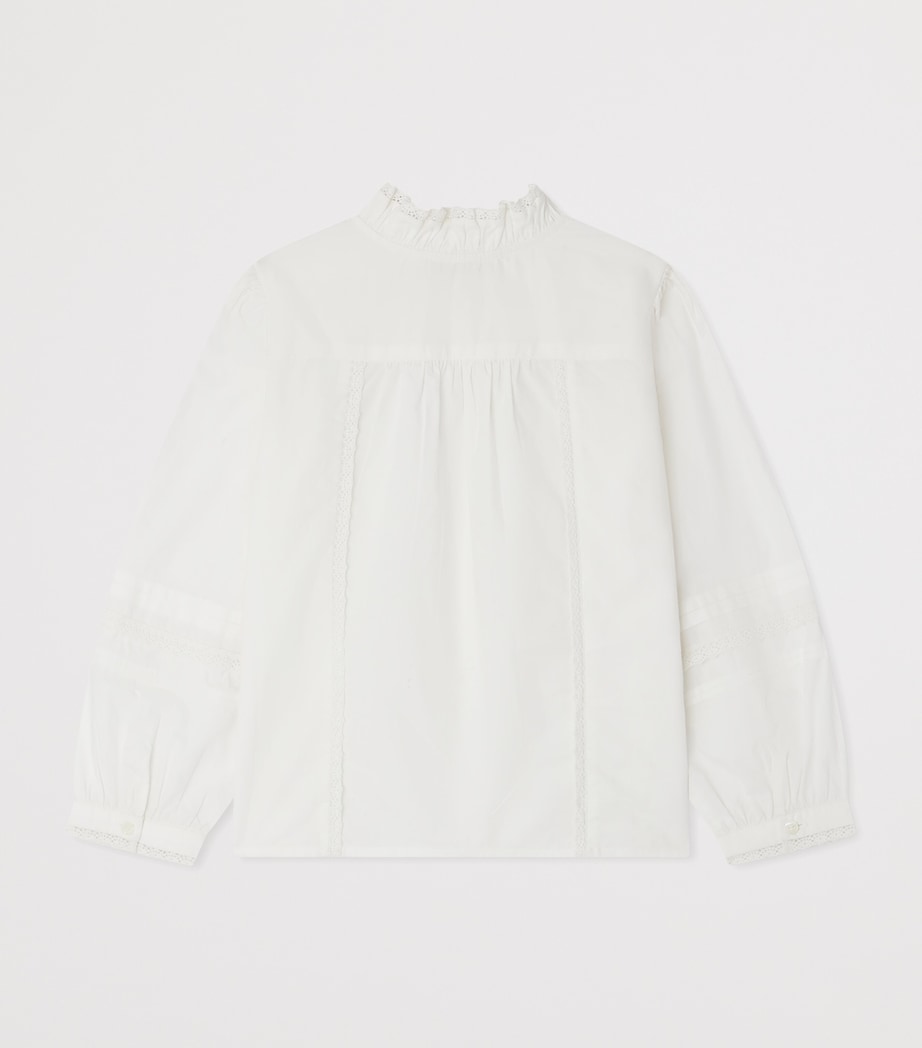 Cotton Poplin Emelia Blouse (4-8 Years) BLANC LAIT Image 2