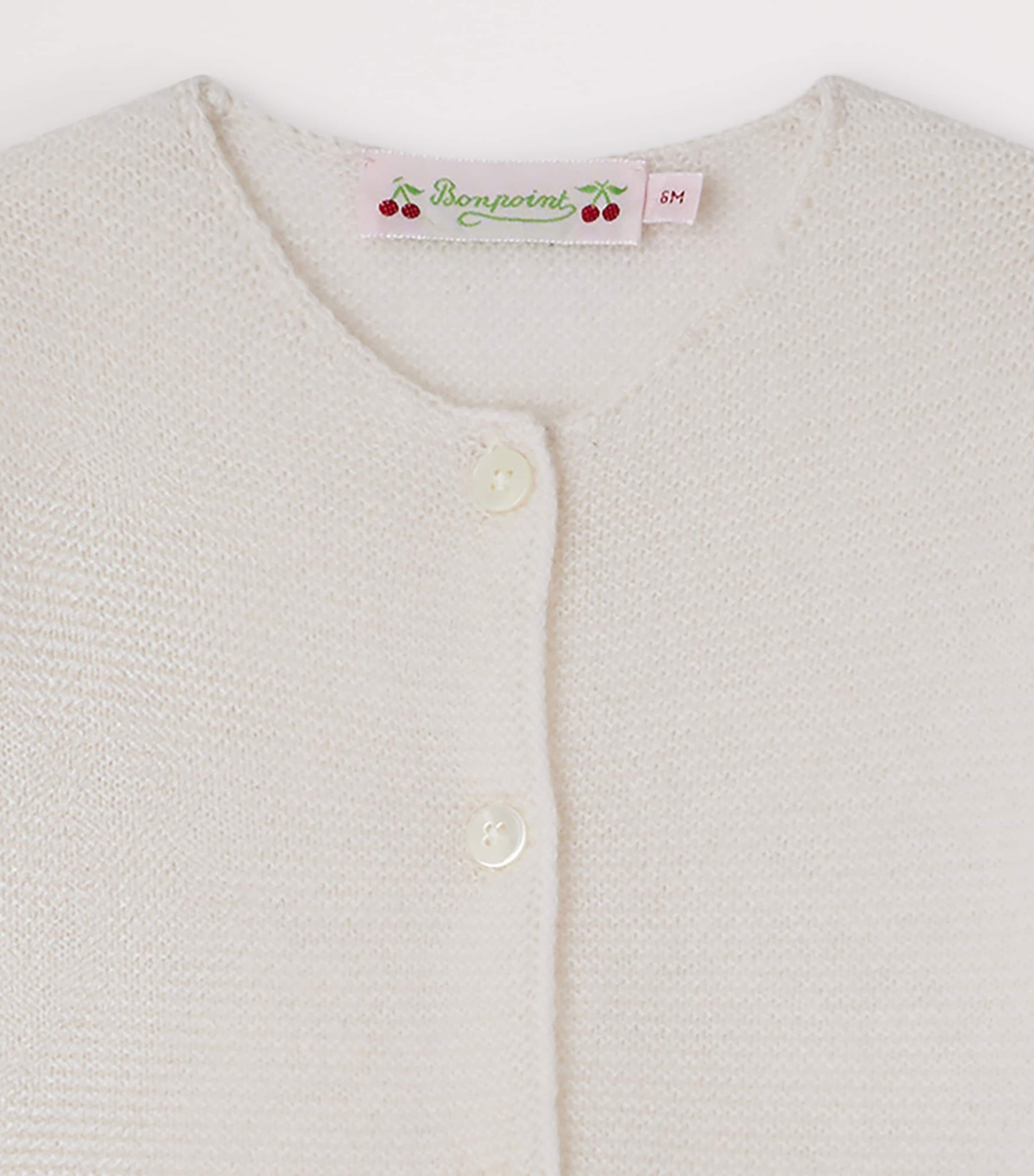Bonpoint Cashmere Cardigan (3-18 Months) Blanc Lait Image 3