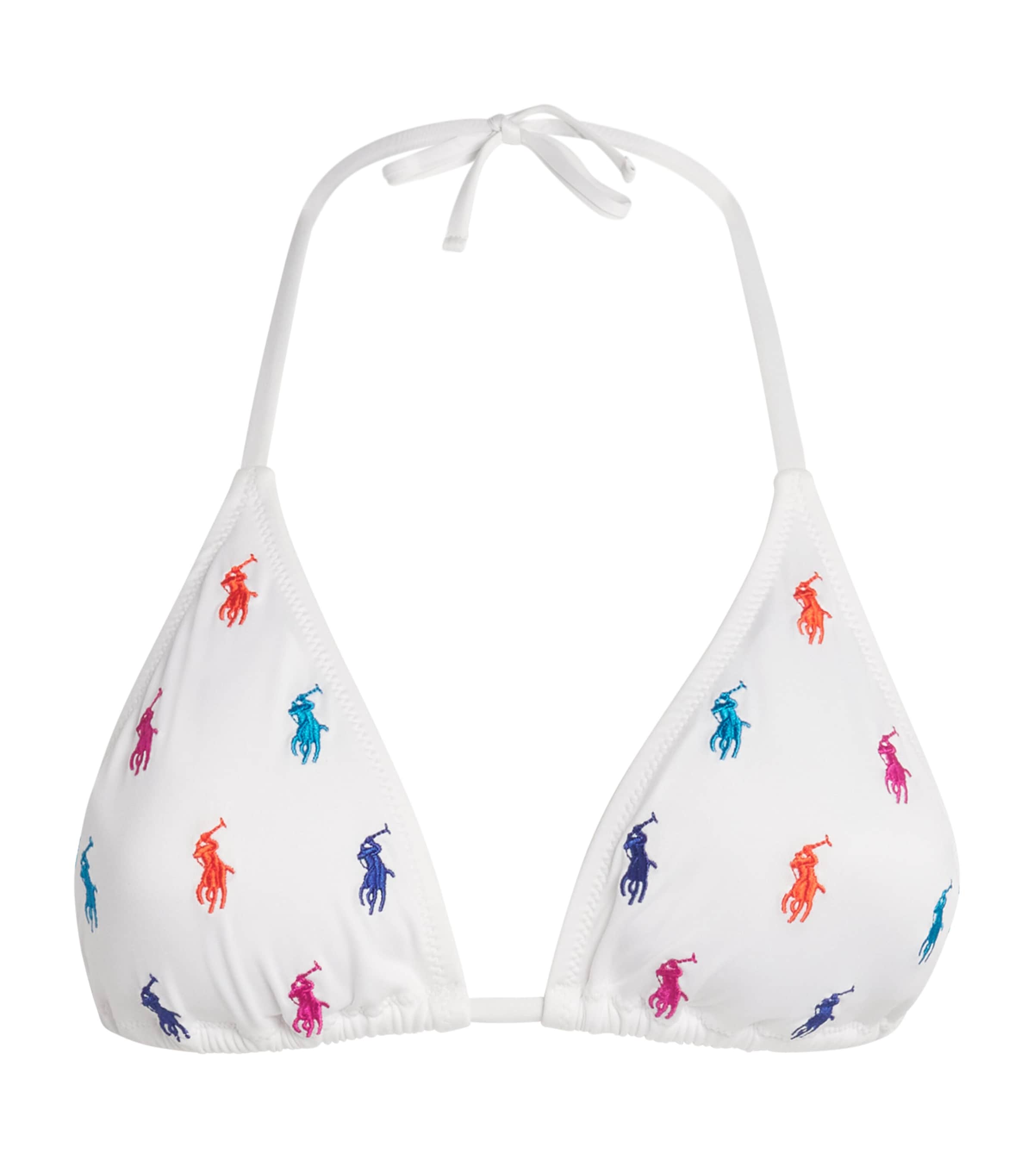 Polo Ralph Lauren Polo Pony-embroidered Triangle Bikini Top In Multi