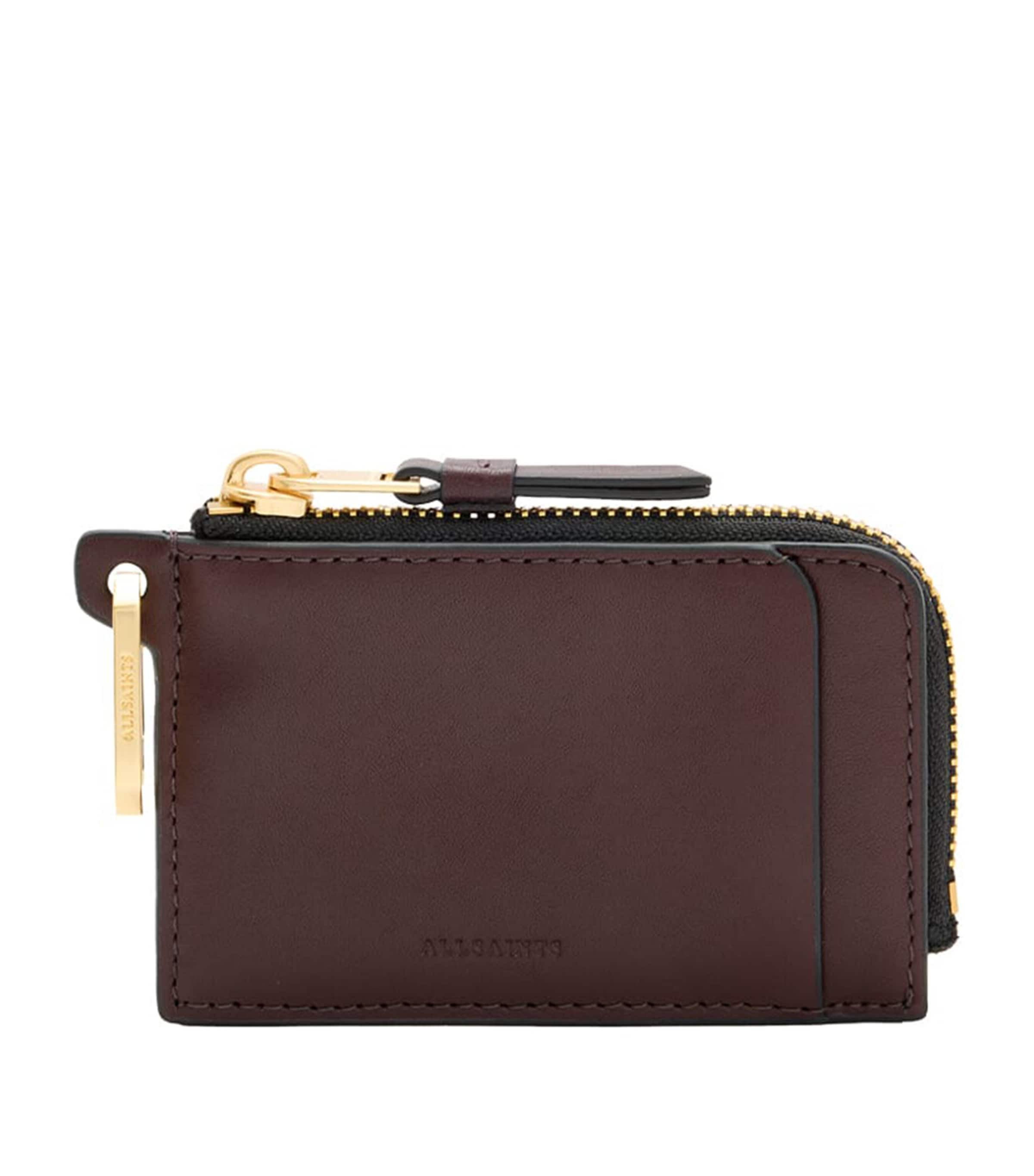 Allsaints Leather Remy Wallet In Red