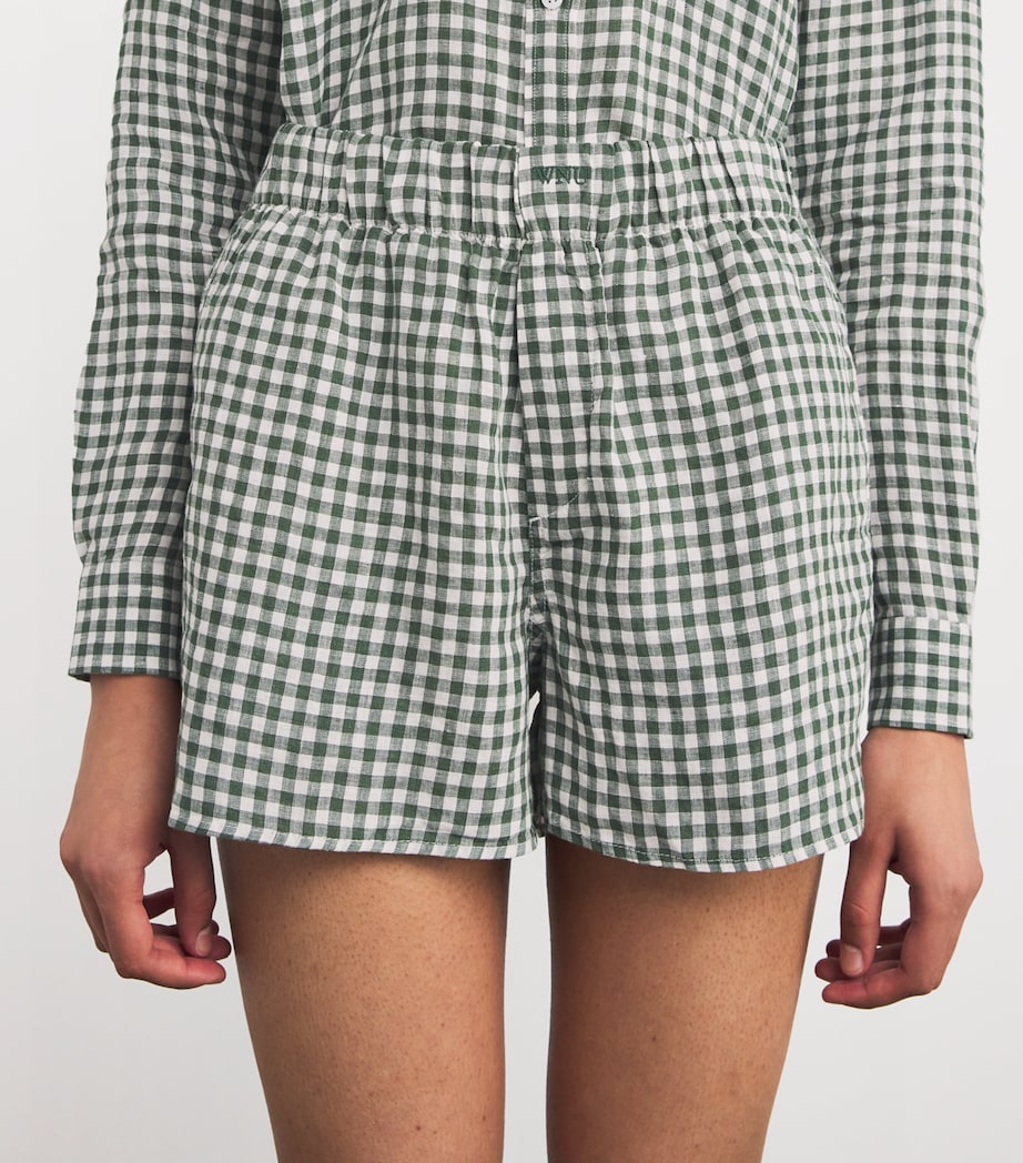 Linen The Boxer Shorts GREEN Image 6