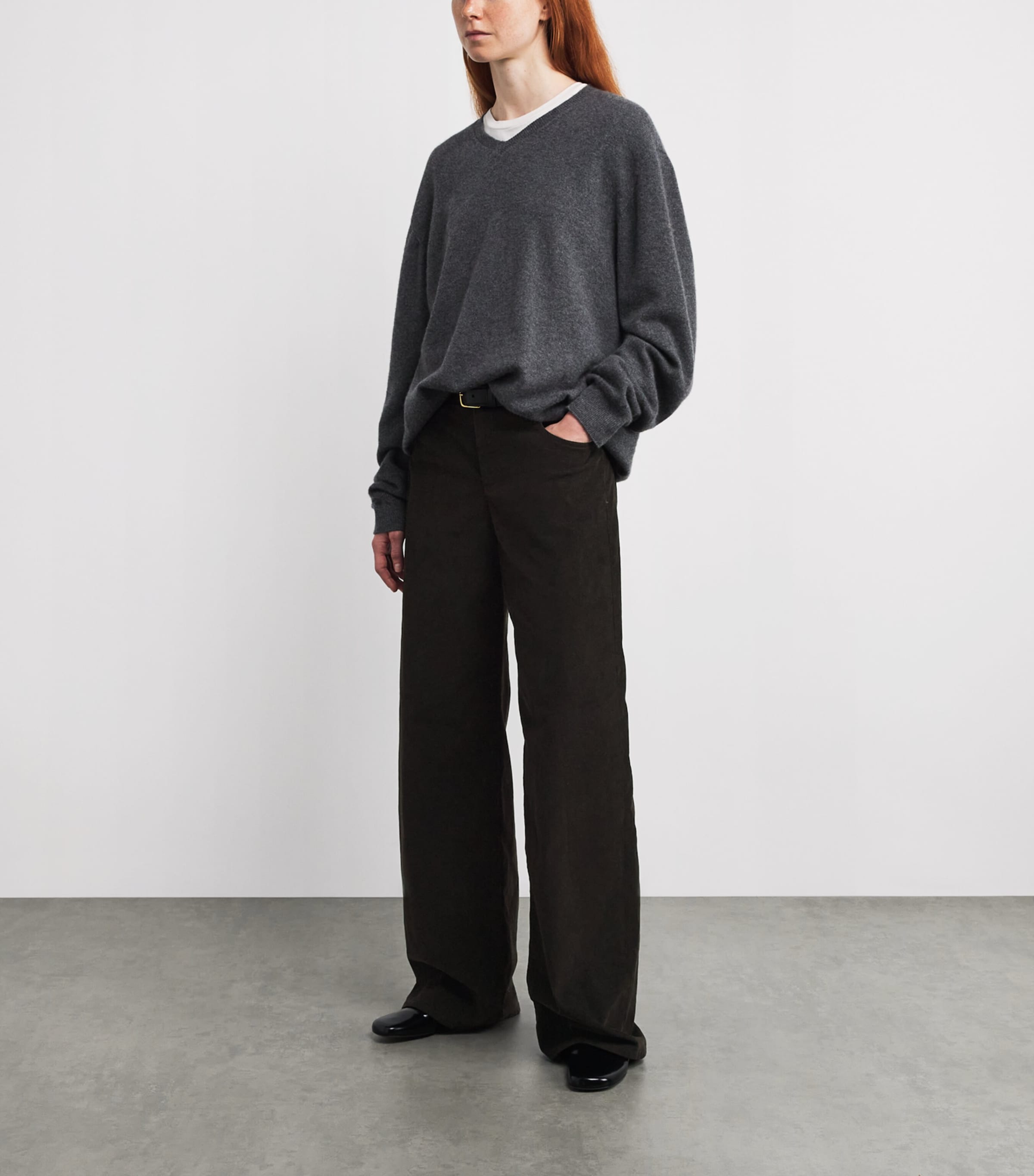 Eglitta Corduroy Straight Trousers BROWN Image 2
