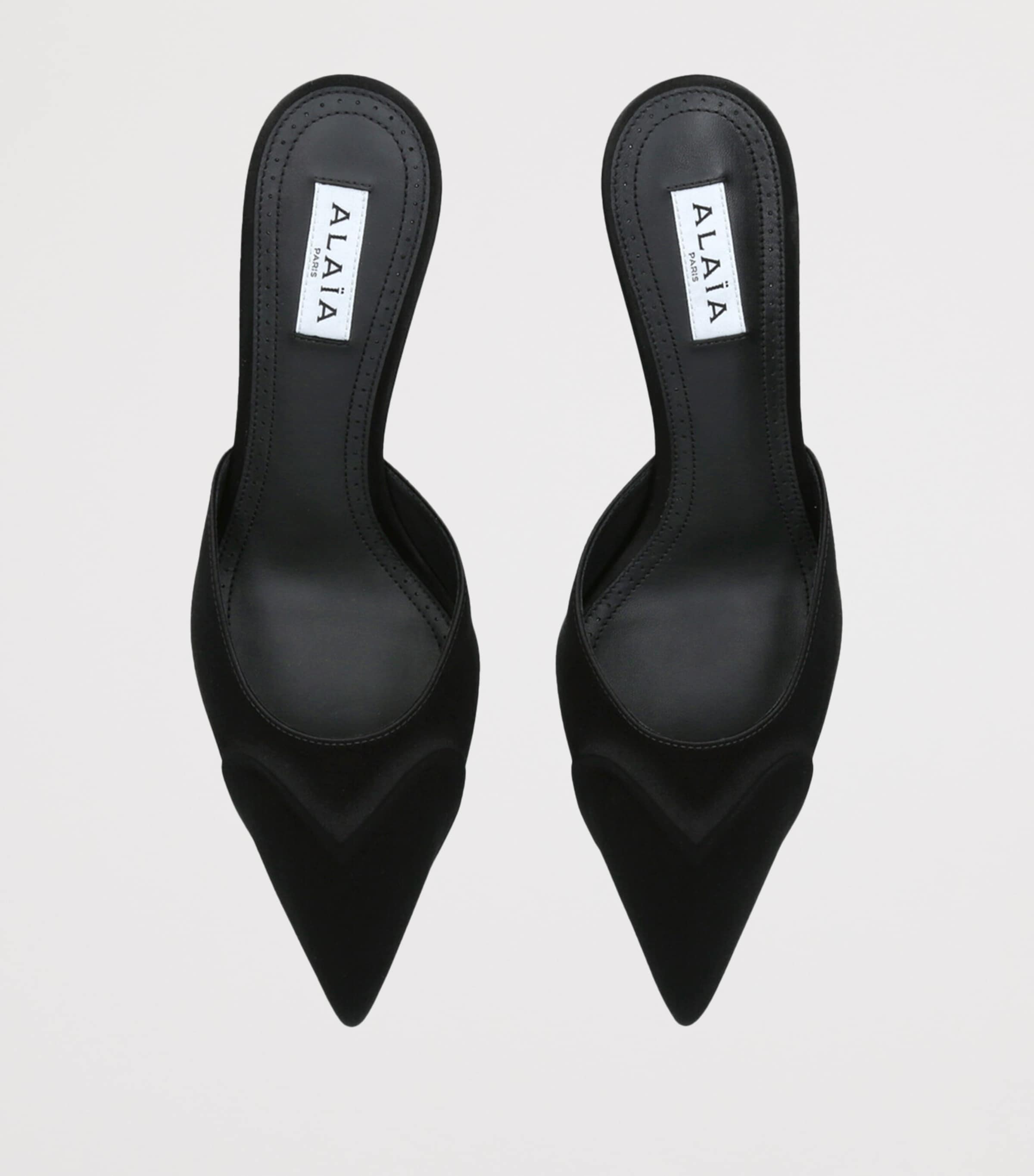 Satin Heeled Mules 55 BLACK Image 5