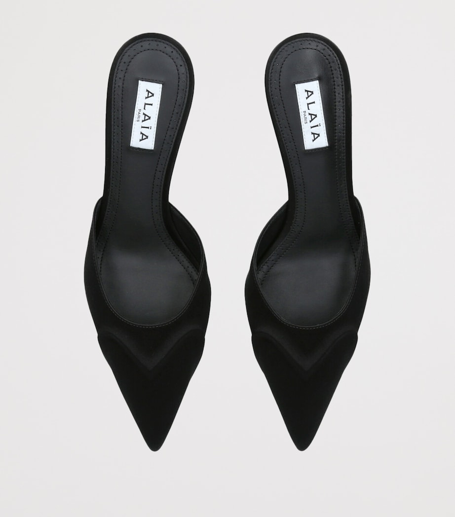 Satin Heeled Mules 55 BLACK Image 5