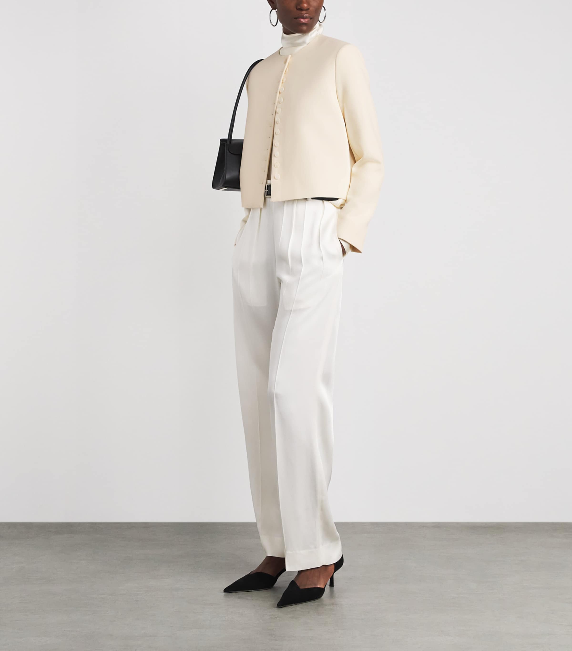 Almada Label Ivory Cropped Funda Jacket | Harrods UK
