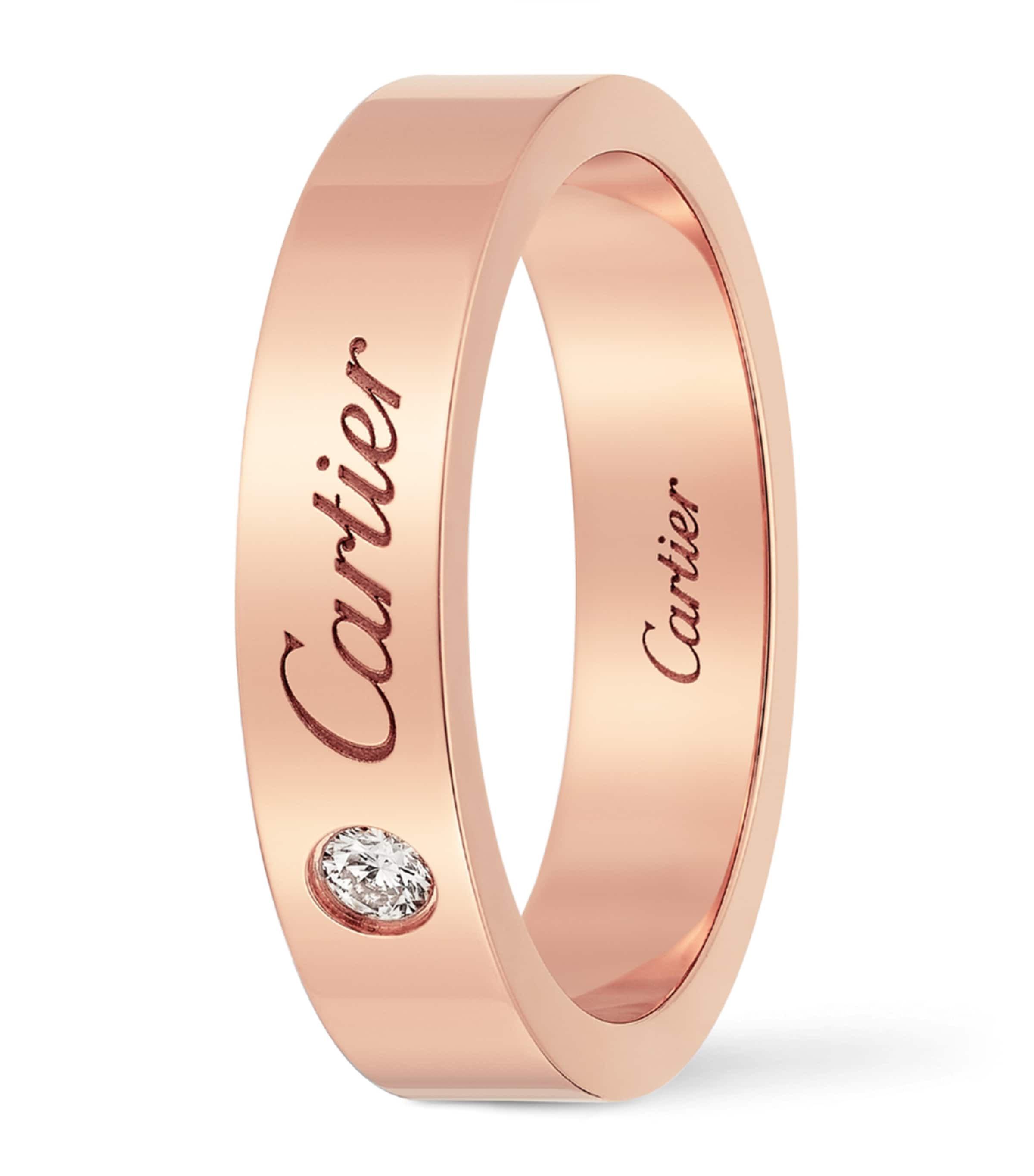 Cartier Rose Gold and Diamond C de Cartier Wedding Band (4mm) Rose Gold Image 1