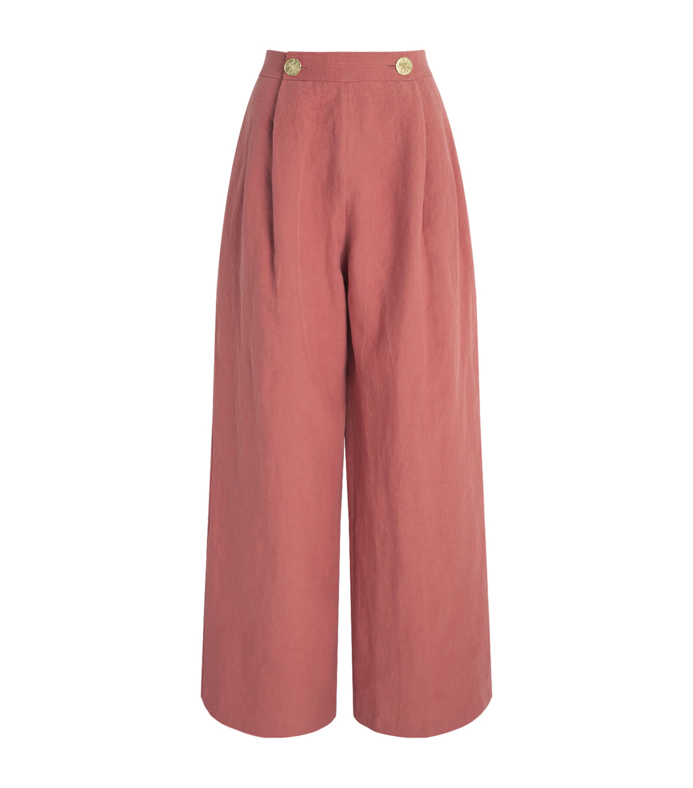 Le Kasha Linen Coin-detail Wide-leg Trousers