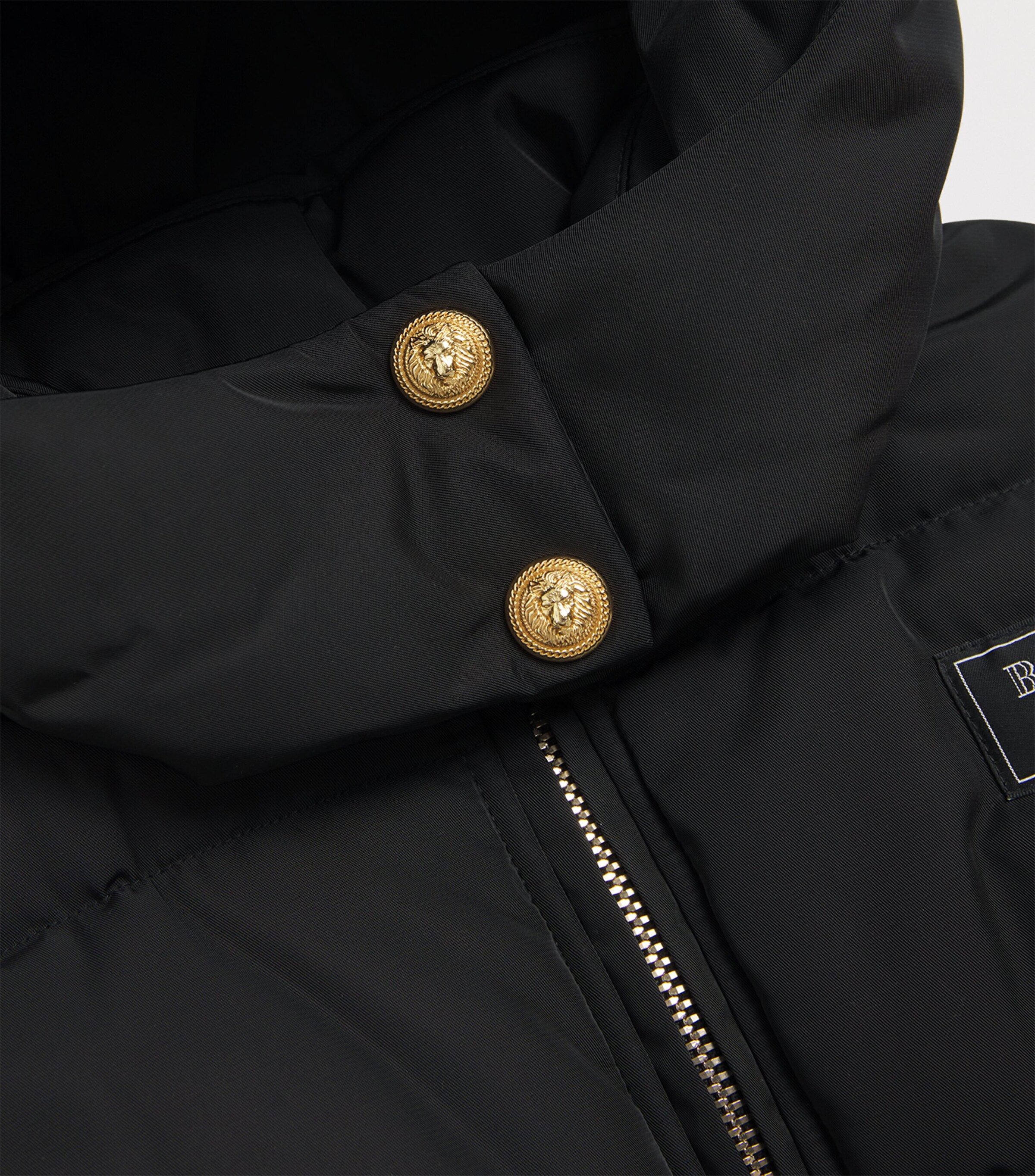 Balmain Kids Hooded Label-Detail Puffer Jacket (8-14 Years) Image 3