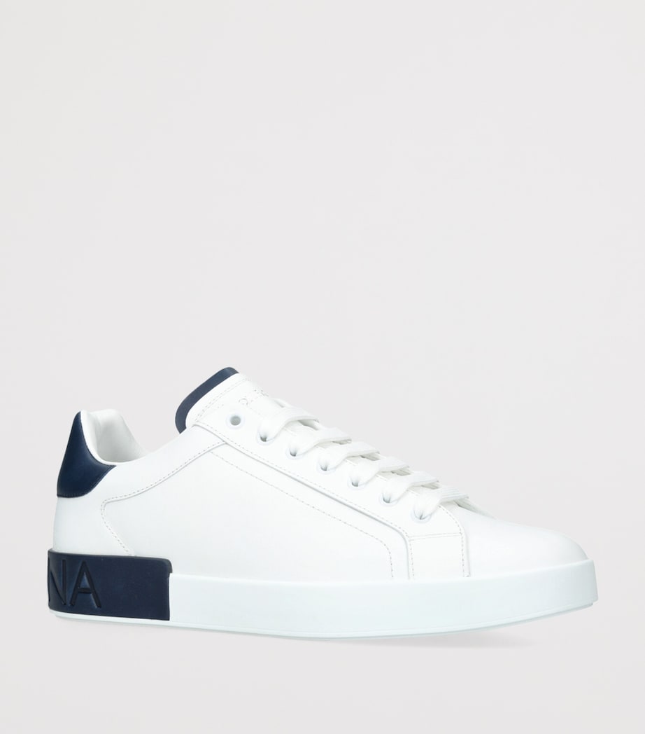 Dolce&Gabbana Leather Portofino Sneakers White/navy Image 3