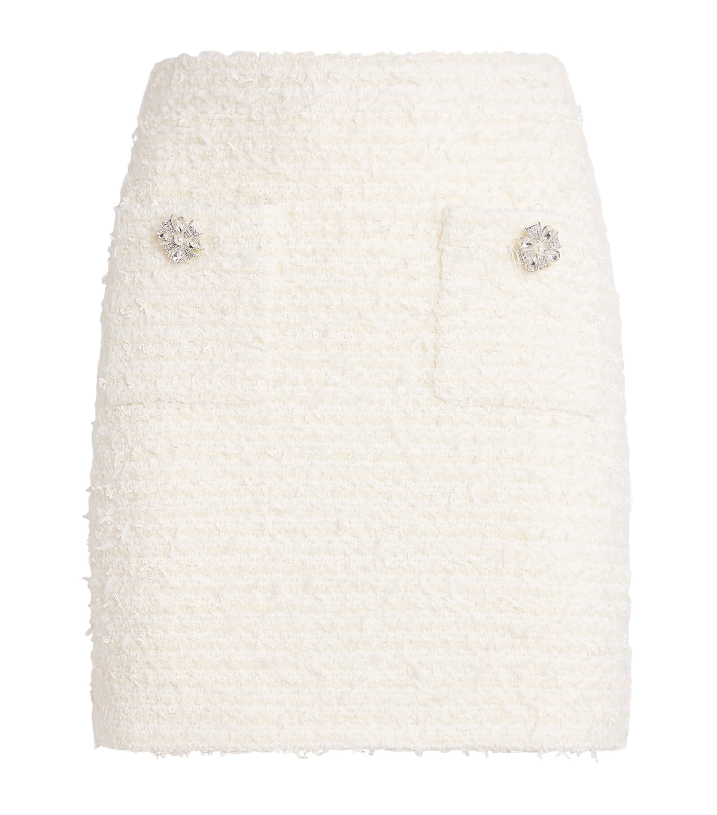 Self-portrait Bouclé Embellished Cardigan In Neutral