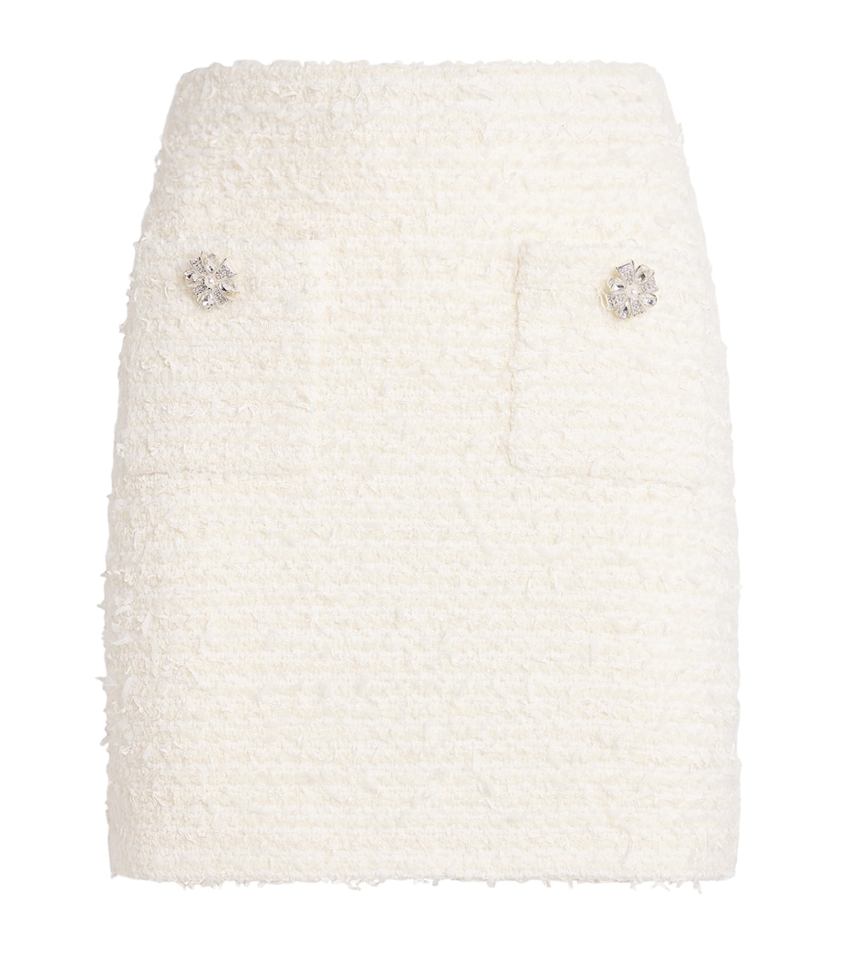 Bouclé Embellished Mini Skirt CREAM Image 1