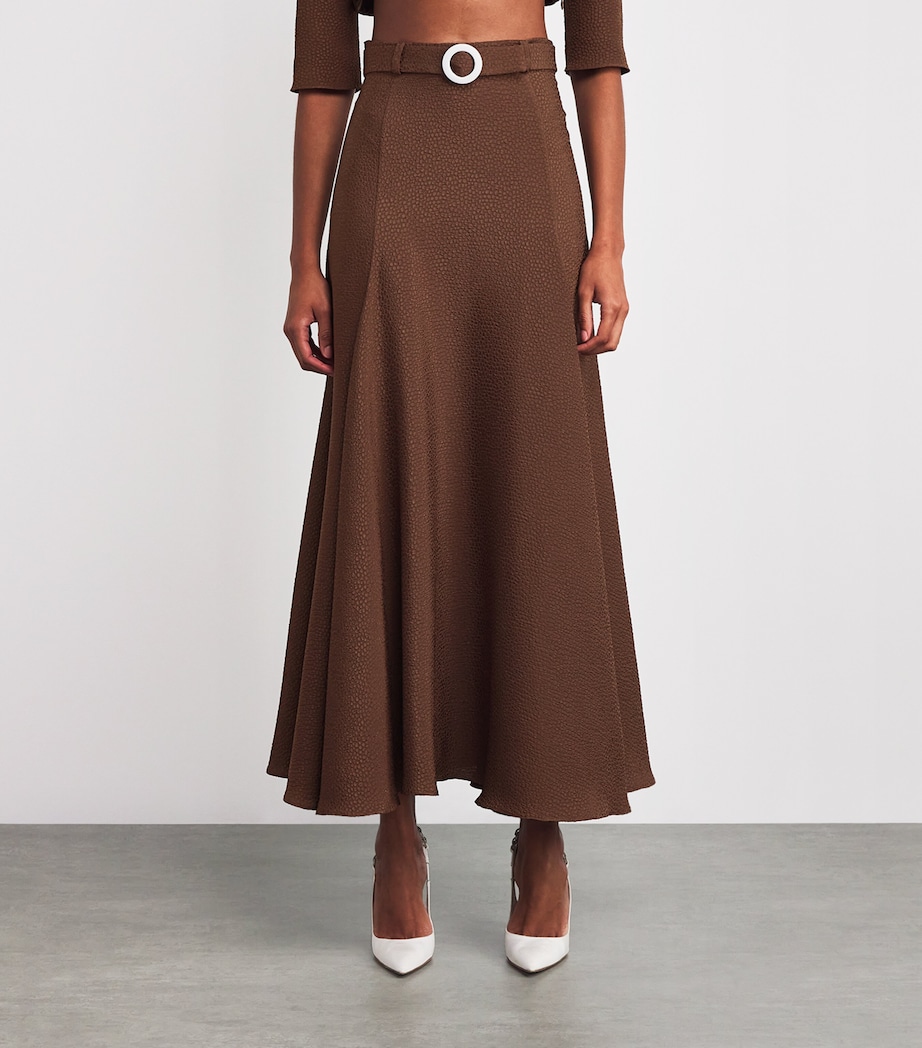 Jacquard Jete Midi Skirt BRW Image 3