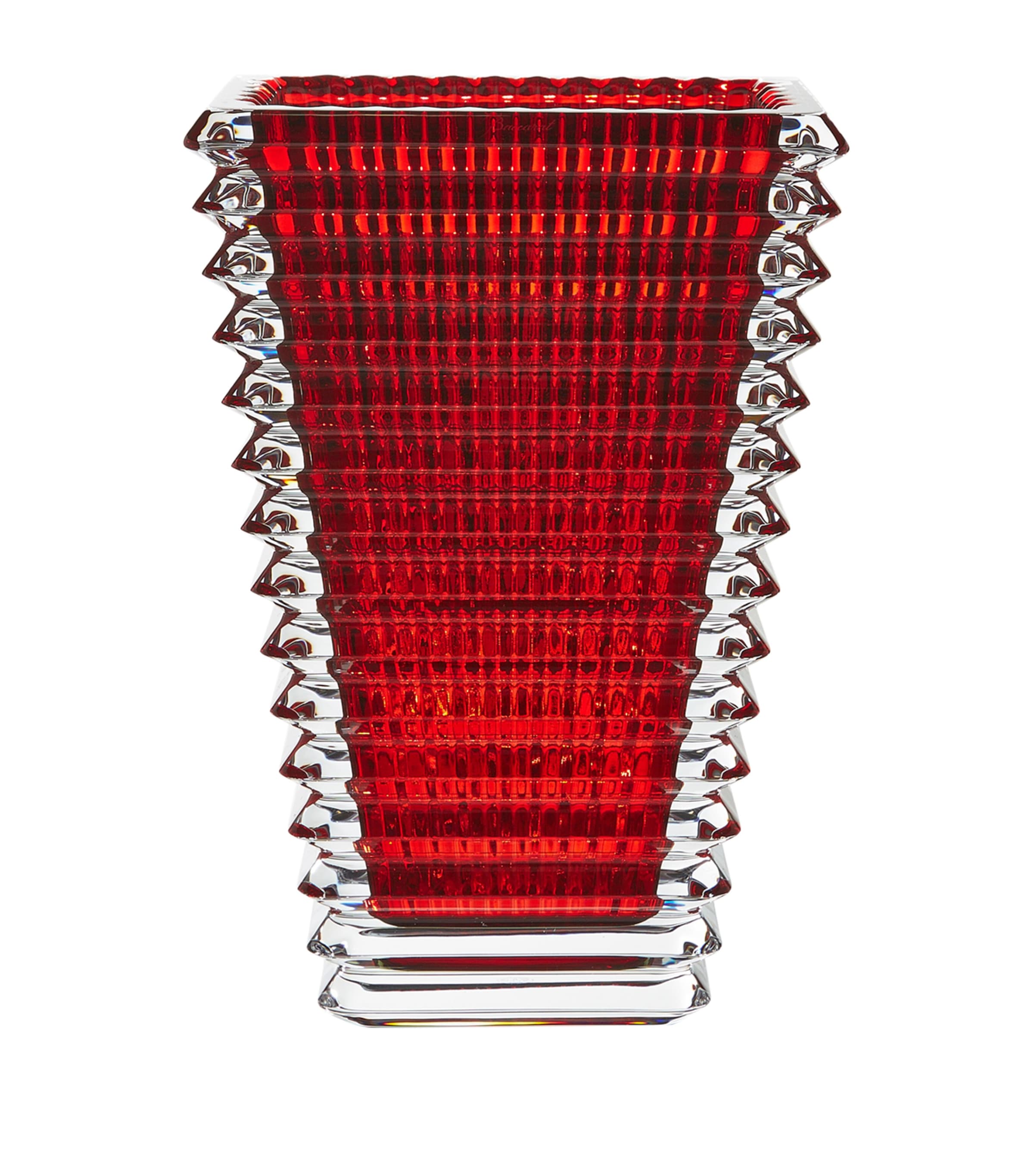 Baccarat Medium Eye Rectangular Red Vase