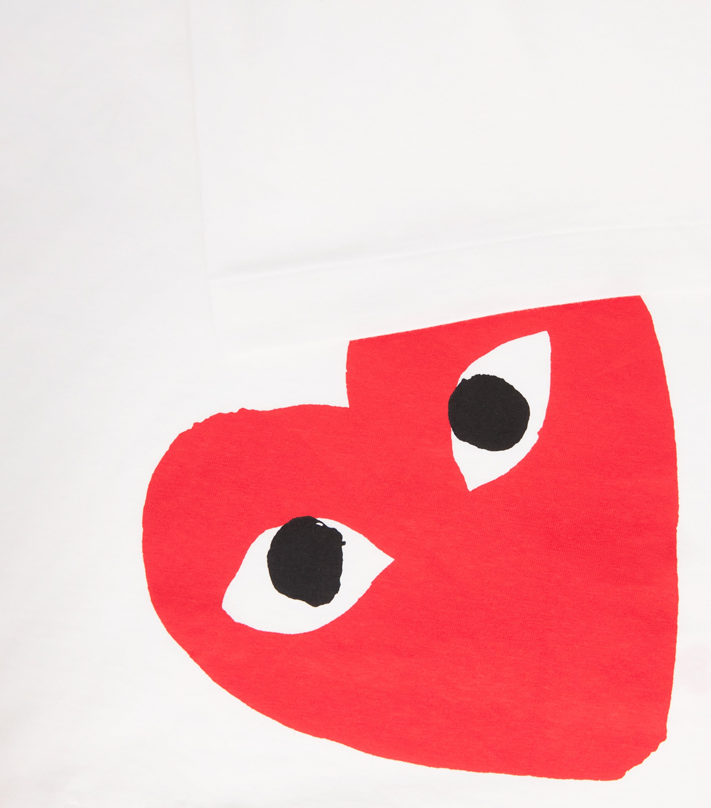 Comme Des Garçons Mens Cotton Oversized Bottom Heart T-Shirt White/red Image 6