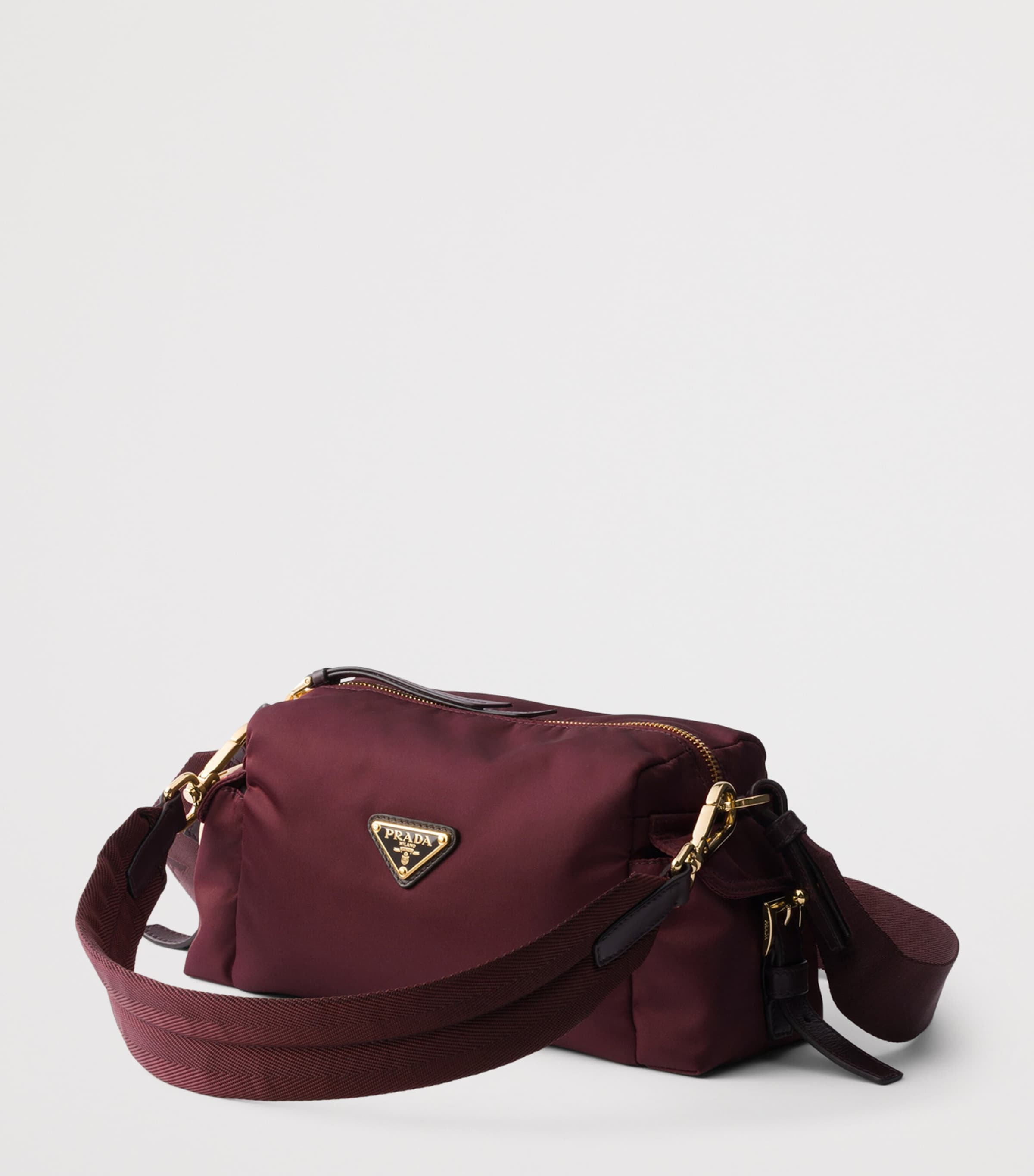 Prada Small Re-Nylon & Leather Explore Bag Burgundy Image 2