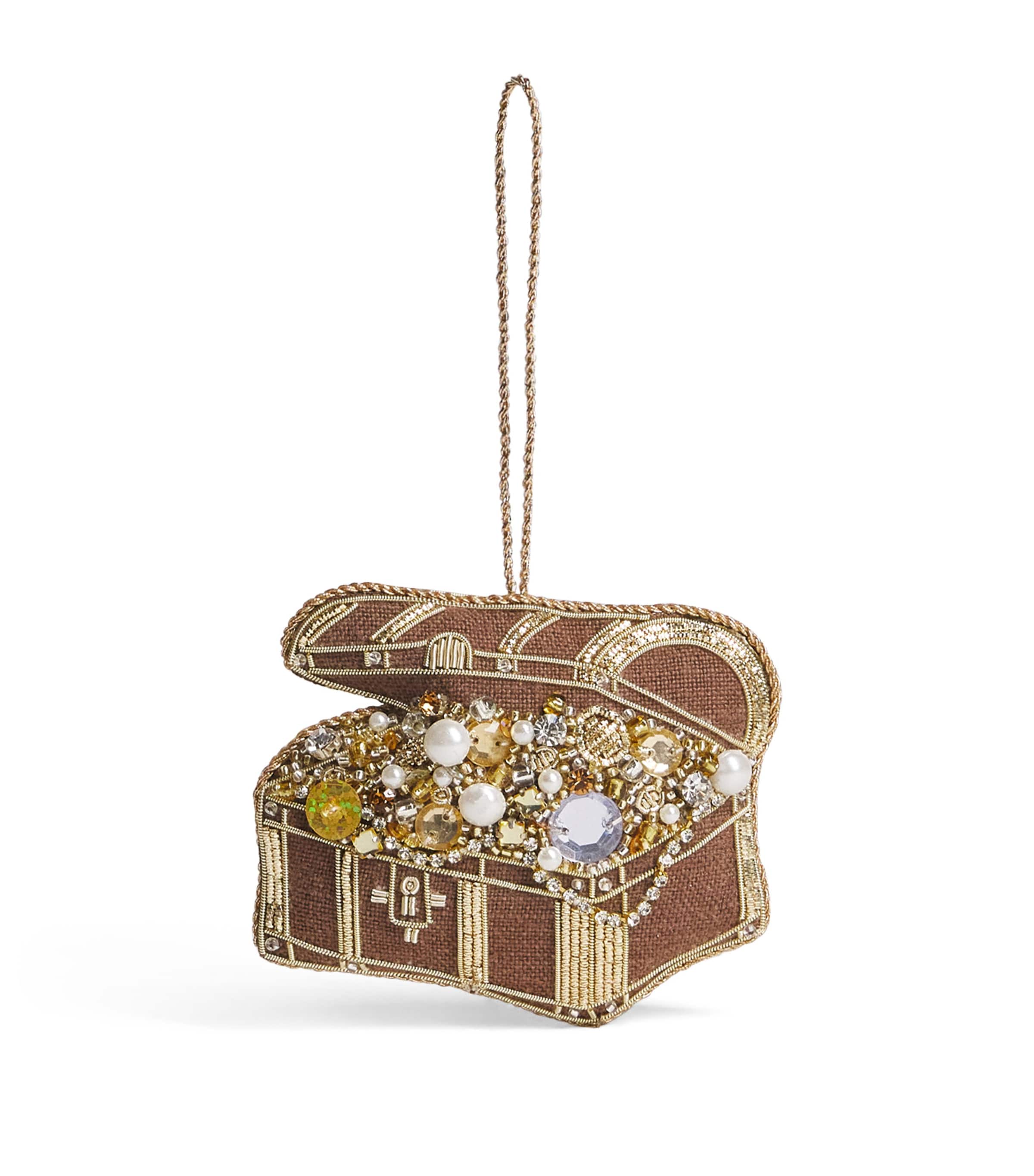 Katie Larmour Treasure Chest Tree Decoration Brown