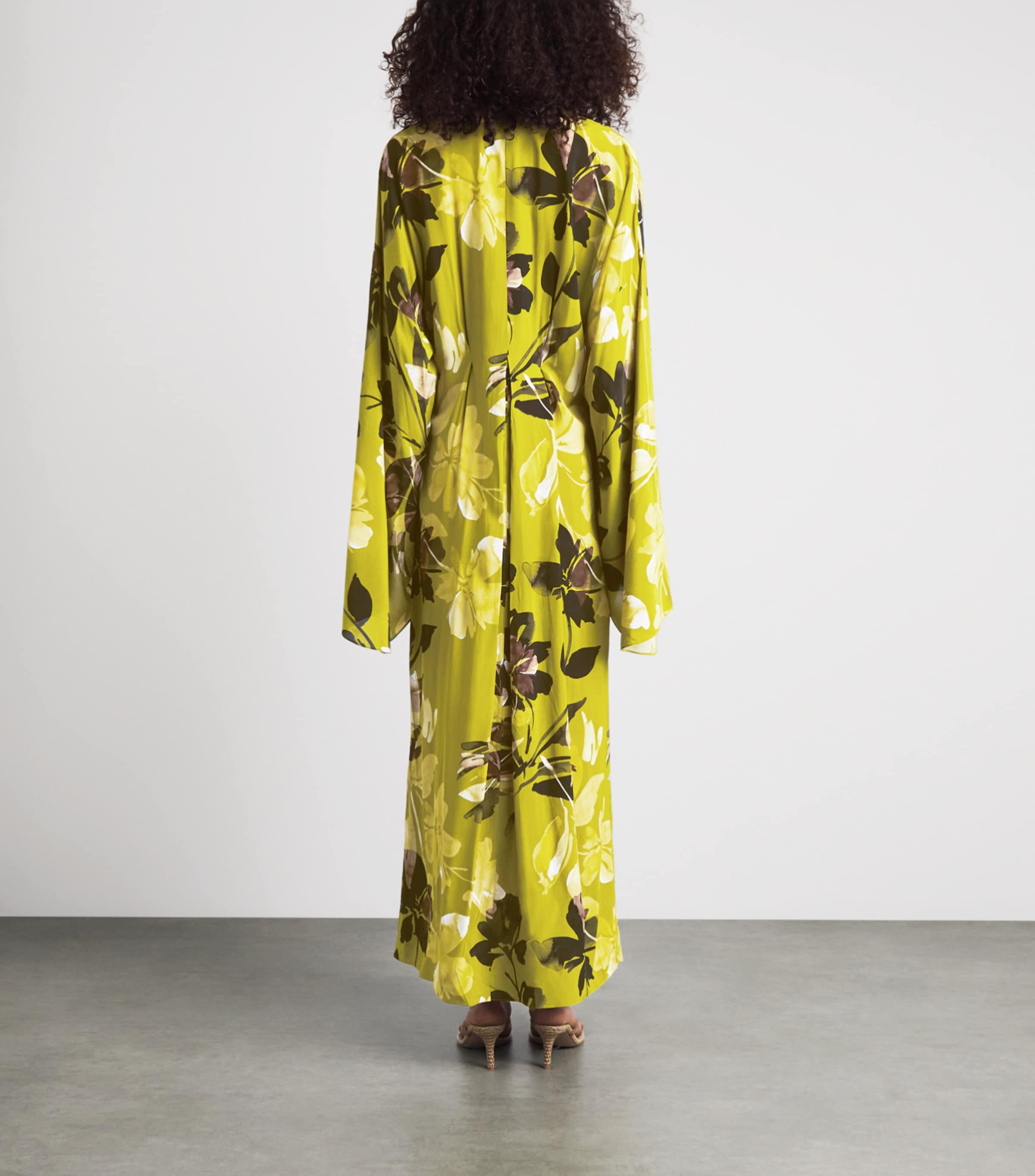AWAY THAT DAY Womens Morocco Maxi Skirt Chartreuse Flr Print Image 4