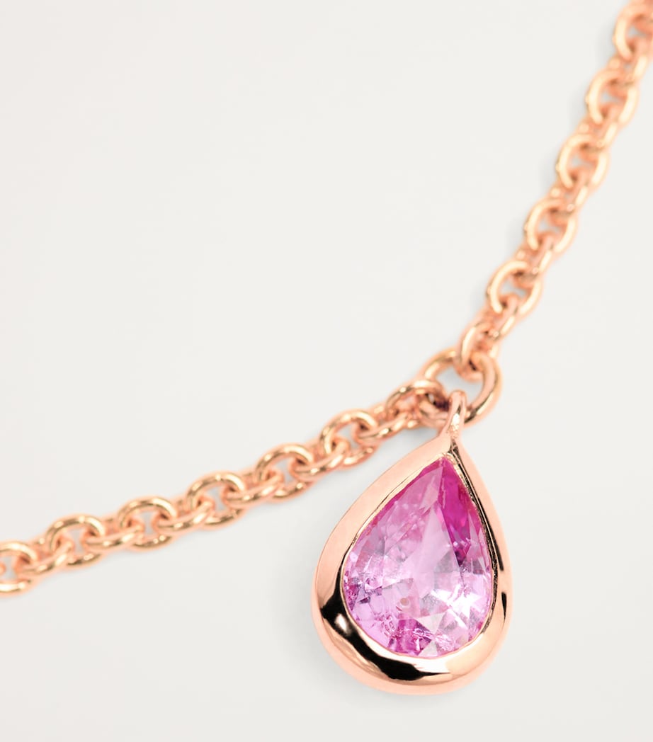 SHAY Rose Gold and Pink Sapphire Pear Drop Necklace Rose Gold Image 5