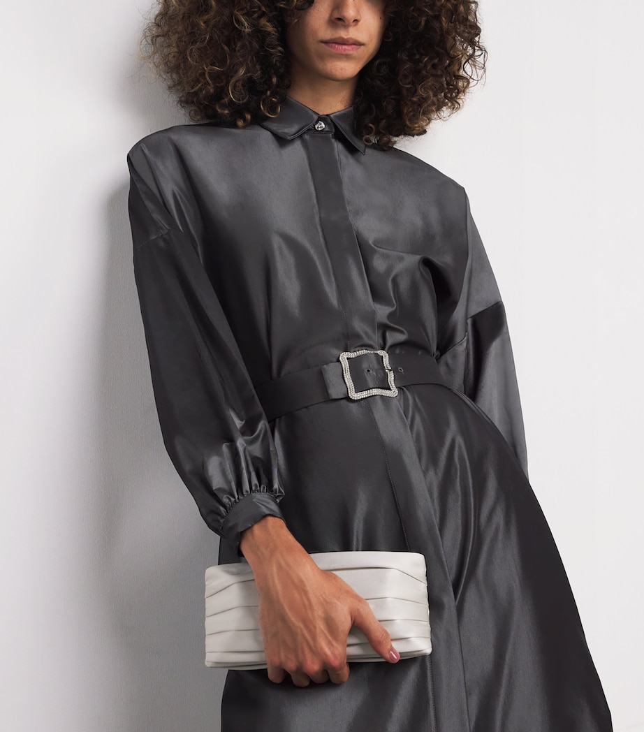 Alexis Mabille Womens Belted Maxi Shirt Dress Dark Grey Image 4