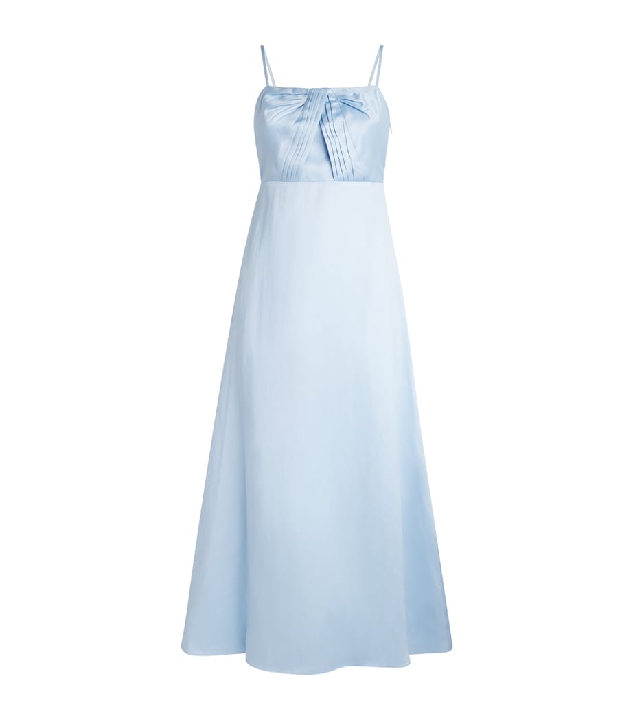 Sandro Paris Womens Satin Maxi Dress Blue Sky Image 1