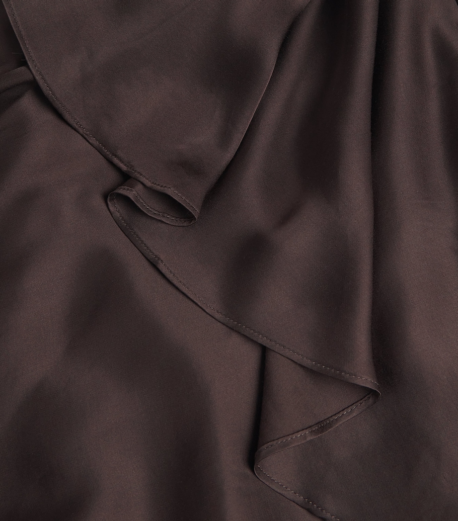 Ruffled Midi Dress BROWN Image 5