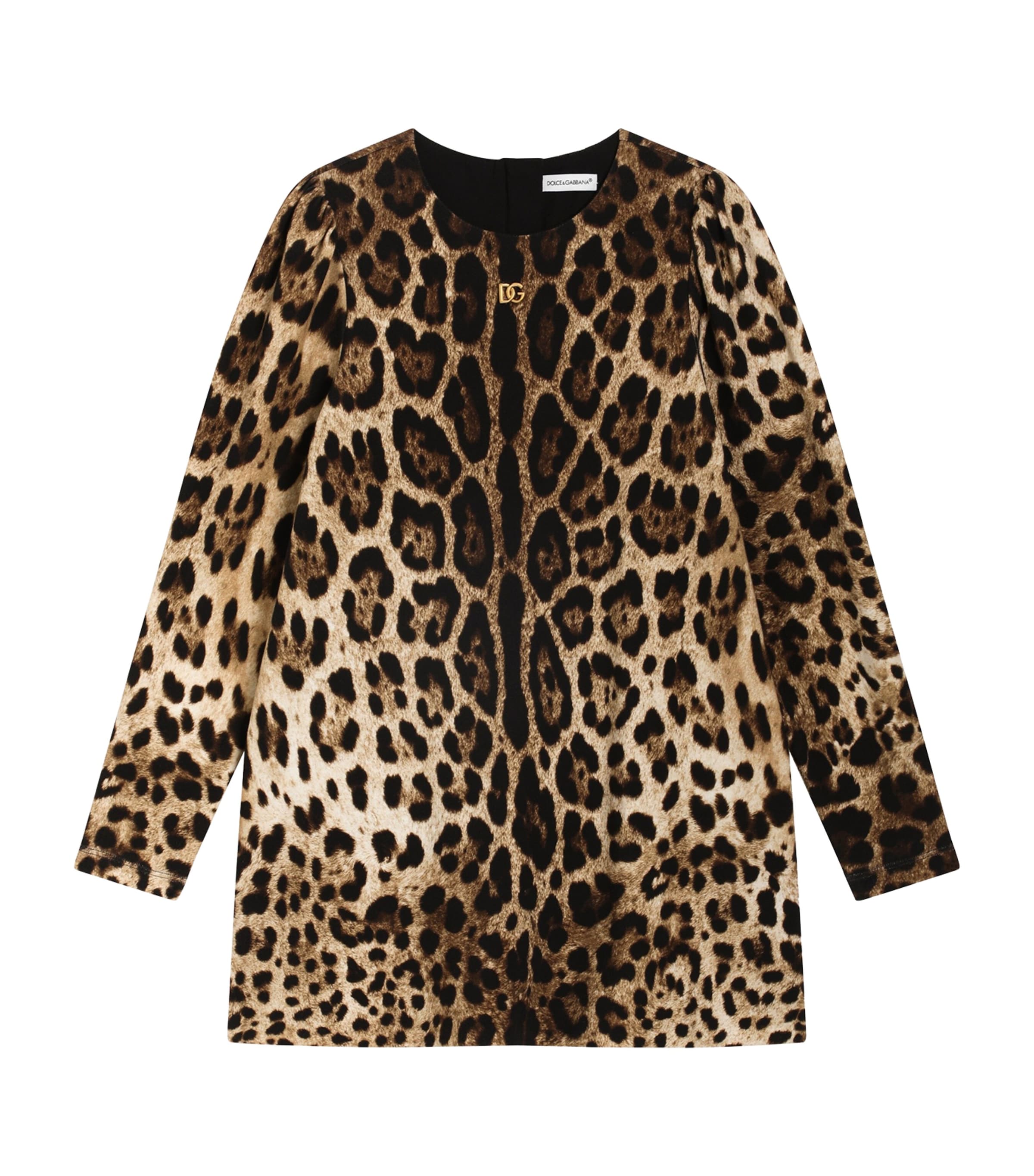 Leopard Long-Sleeve Dress (8-12 Years) HY13M-LEO NEW Image 1