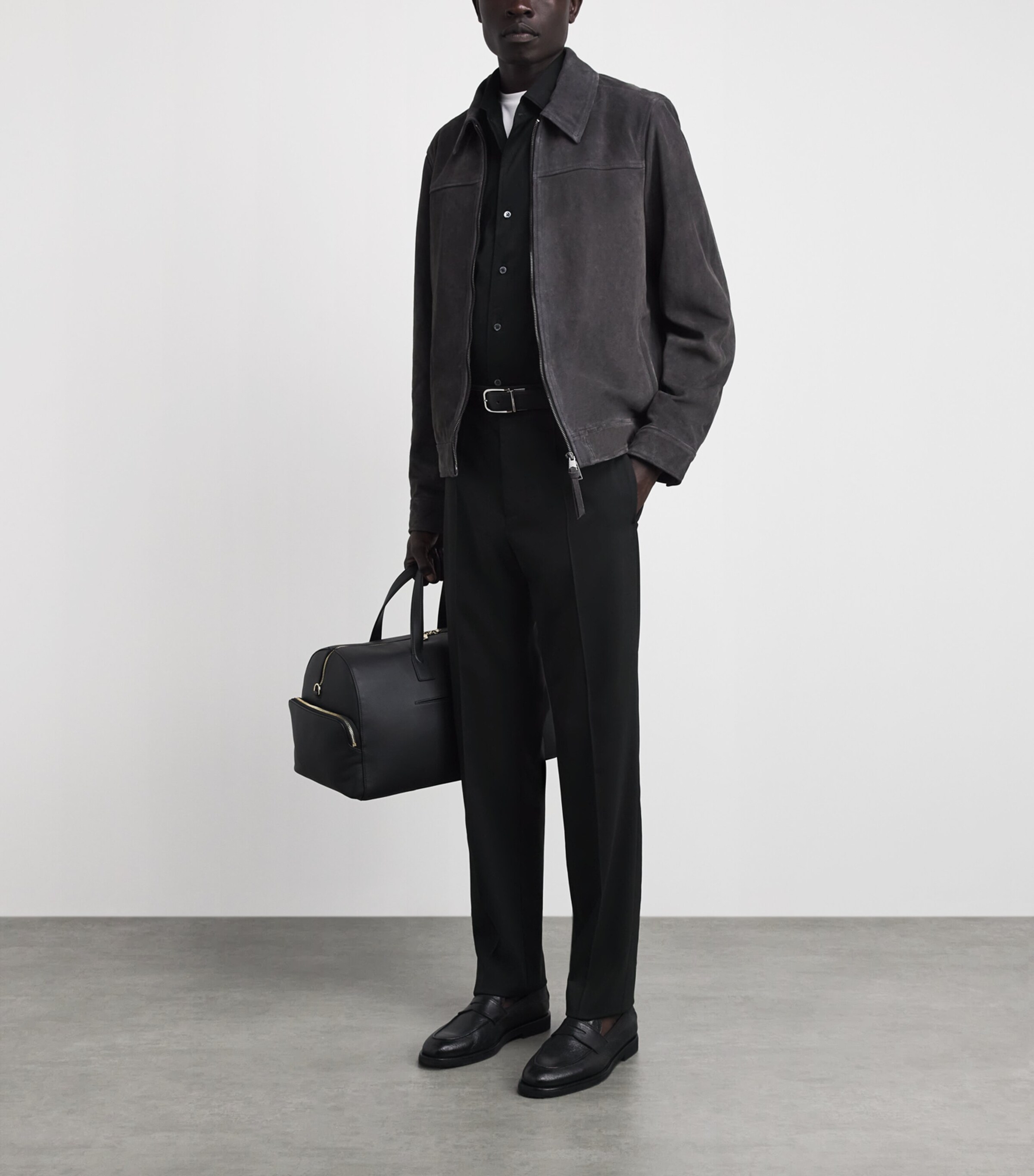 Corneliani Mens Cotton Jersey Shirt Black Image 2