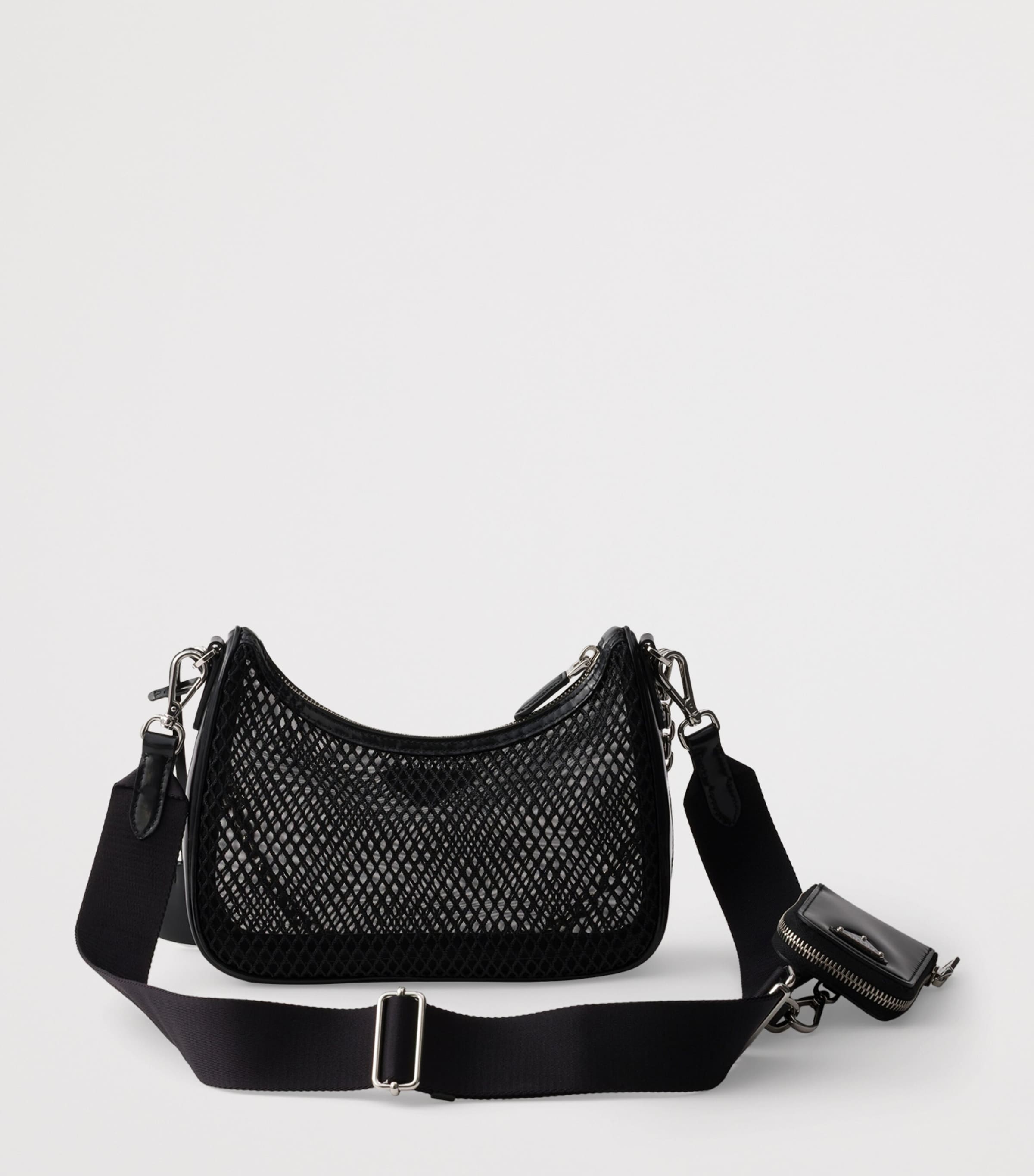 Prada Mesh Re-Edition 2005 Shoulder Bag Black Image 6