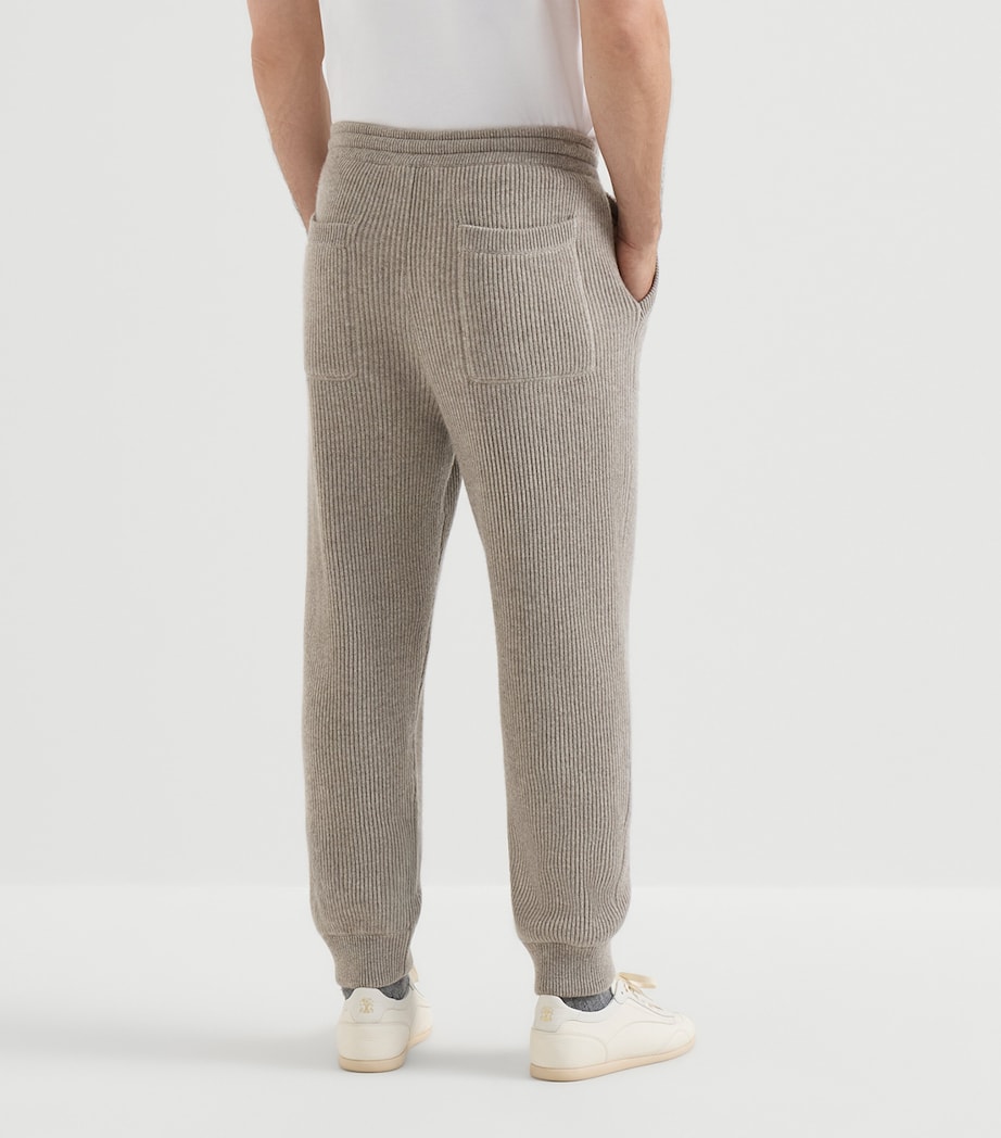 Brunello Cucinelli Mens Cashmere Rib-Knit Sweatpants Image 3