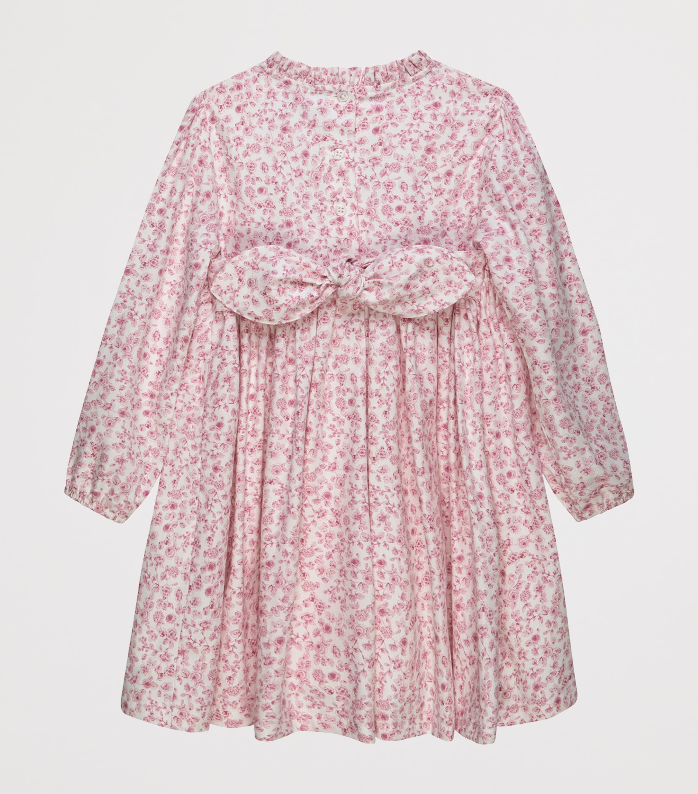 Trotters Cotton Floral Edie Dress (6-11 Years) Pink Image 2
