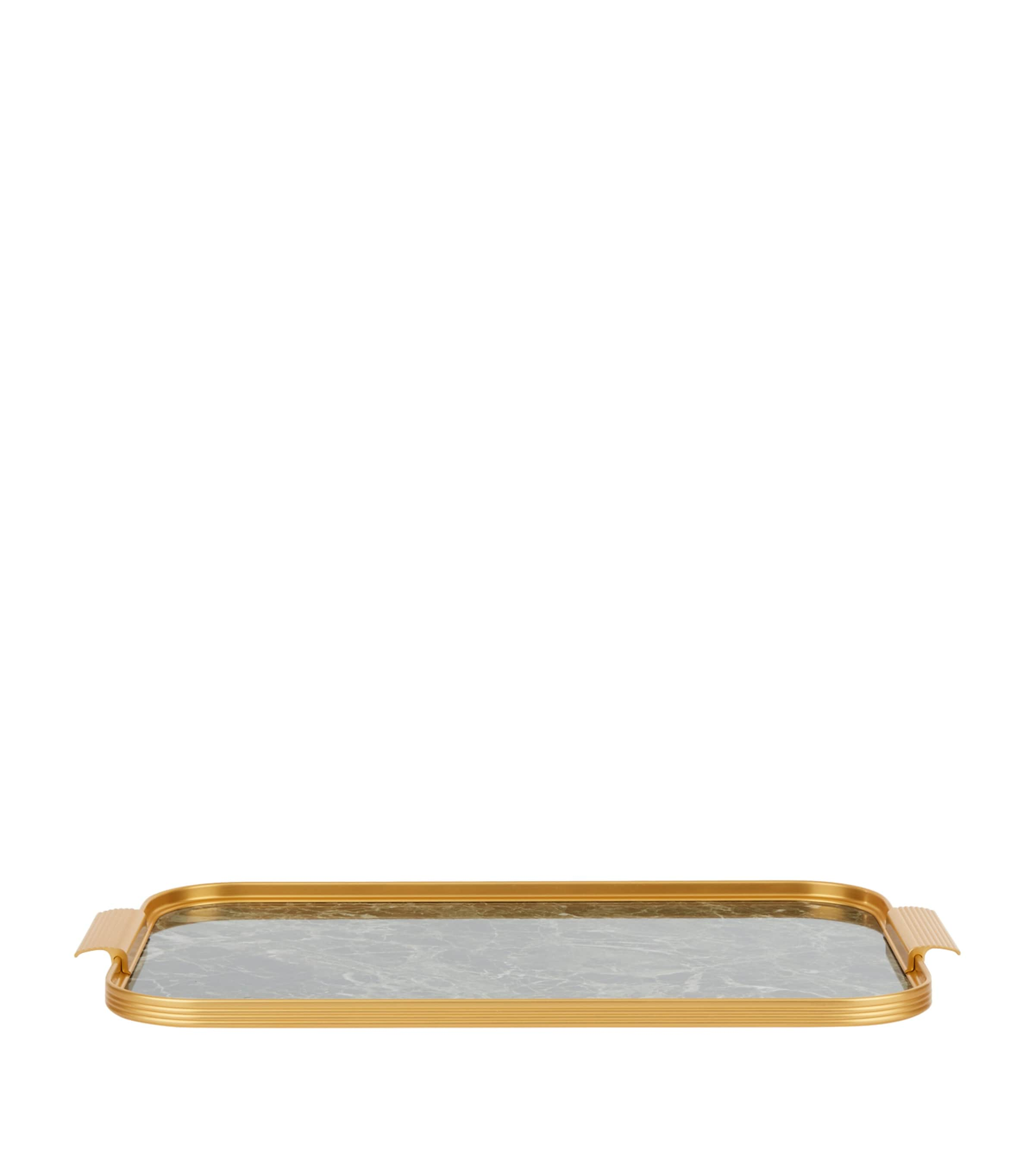 KAYMET MARBLE RIBBED TRAY 