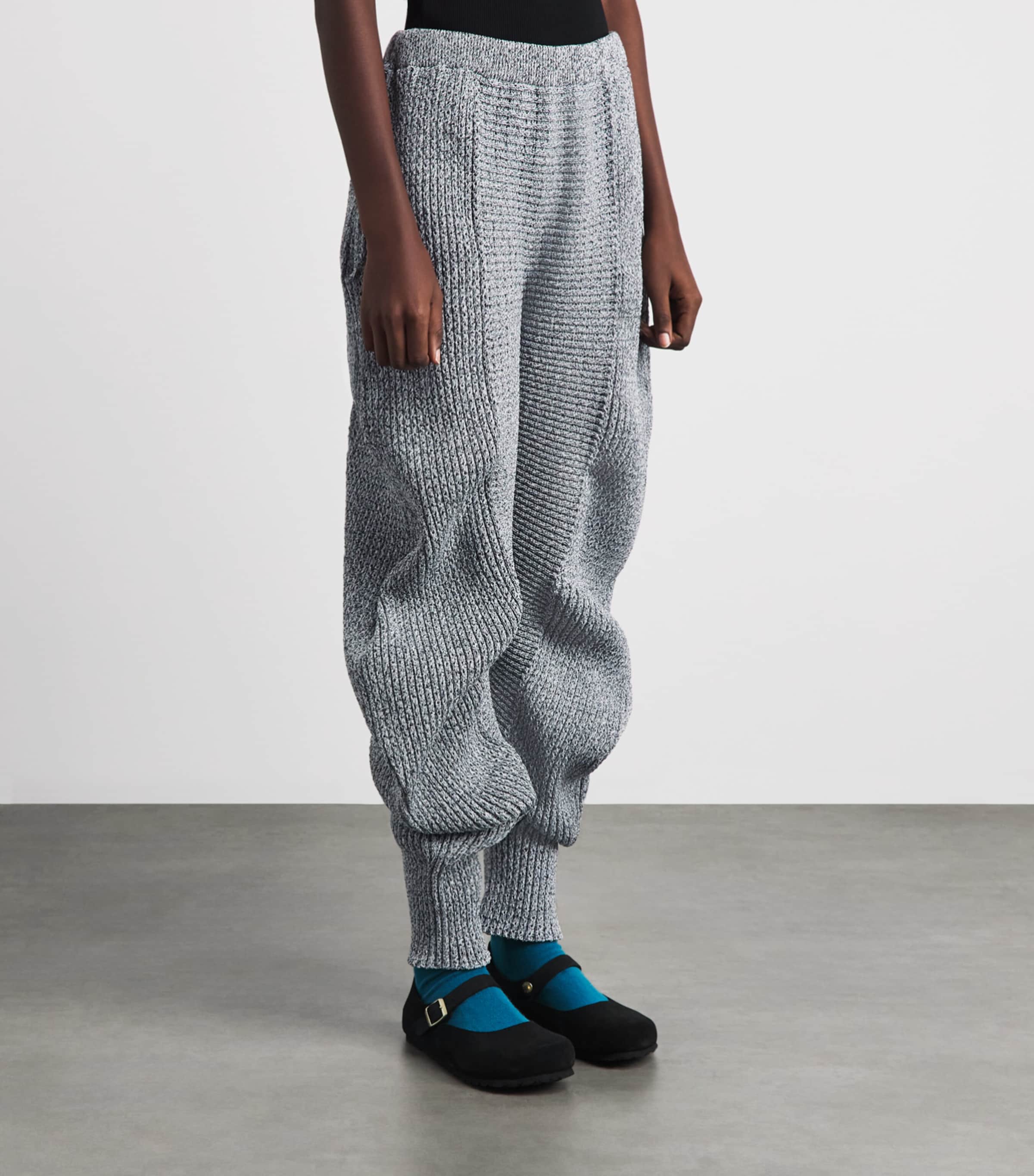 Issey Miyake Womens Found Stone Knitted Trousers Grey Image 4